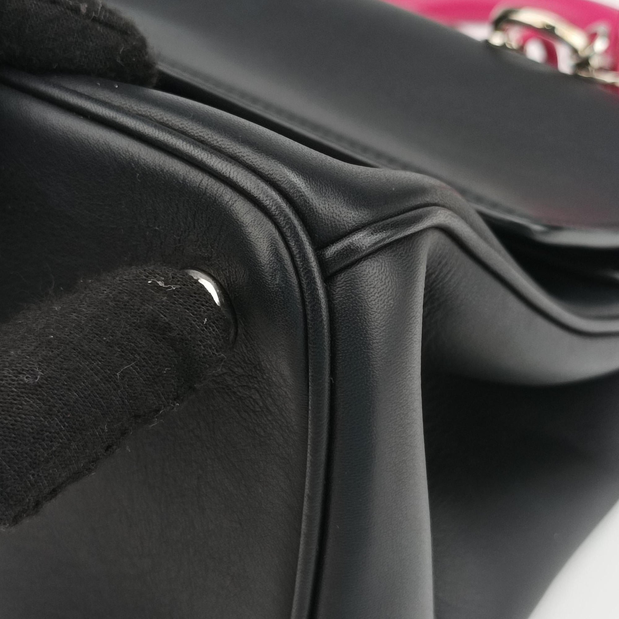 Pre-owned Christian Dior Be Dior Black × Rose Red Leather  shoulderbag | stylenewstar