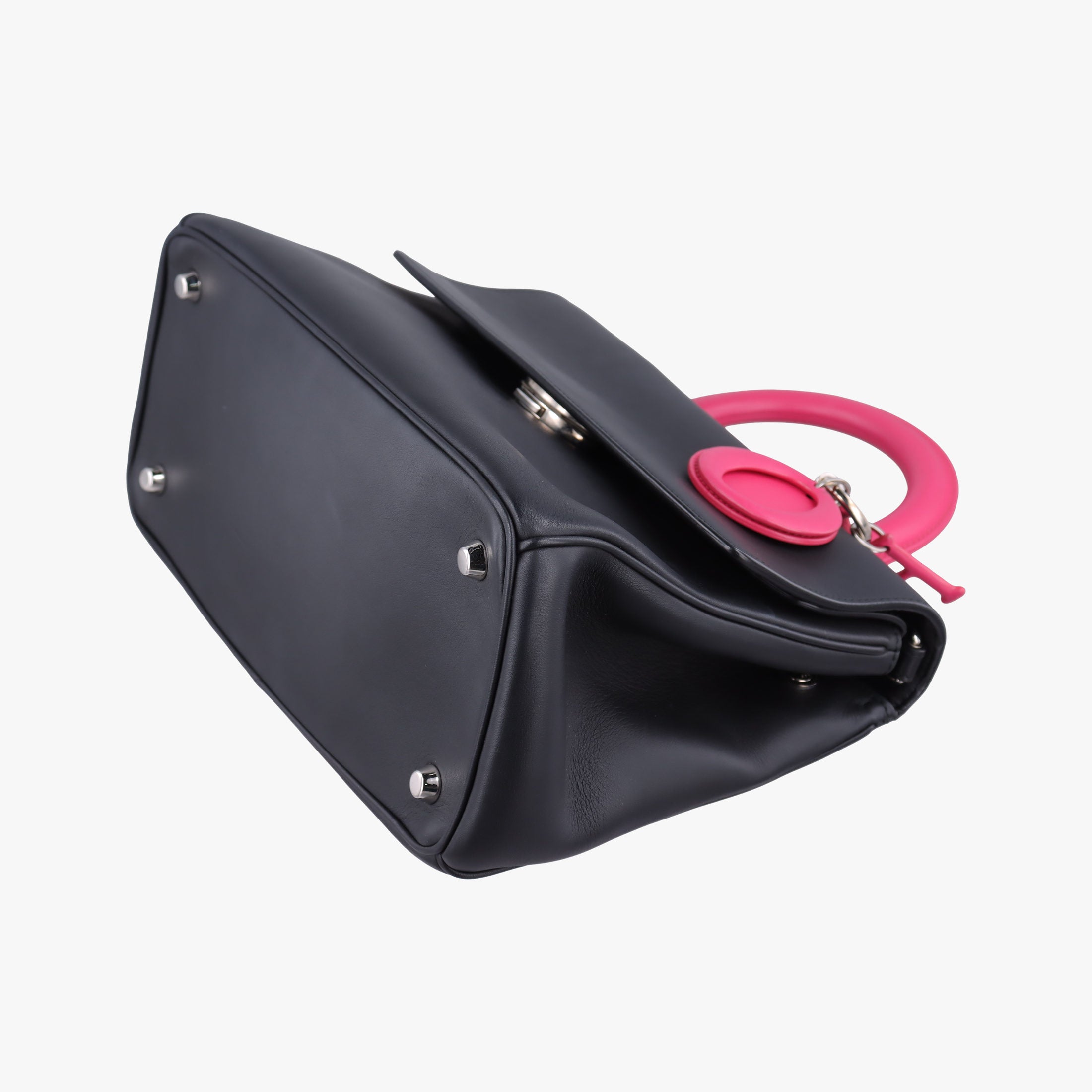 Pre-owned Christian Dior Be Dior Black × Rose Red Leather  shoulderbag | stylenewstar