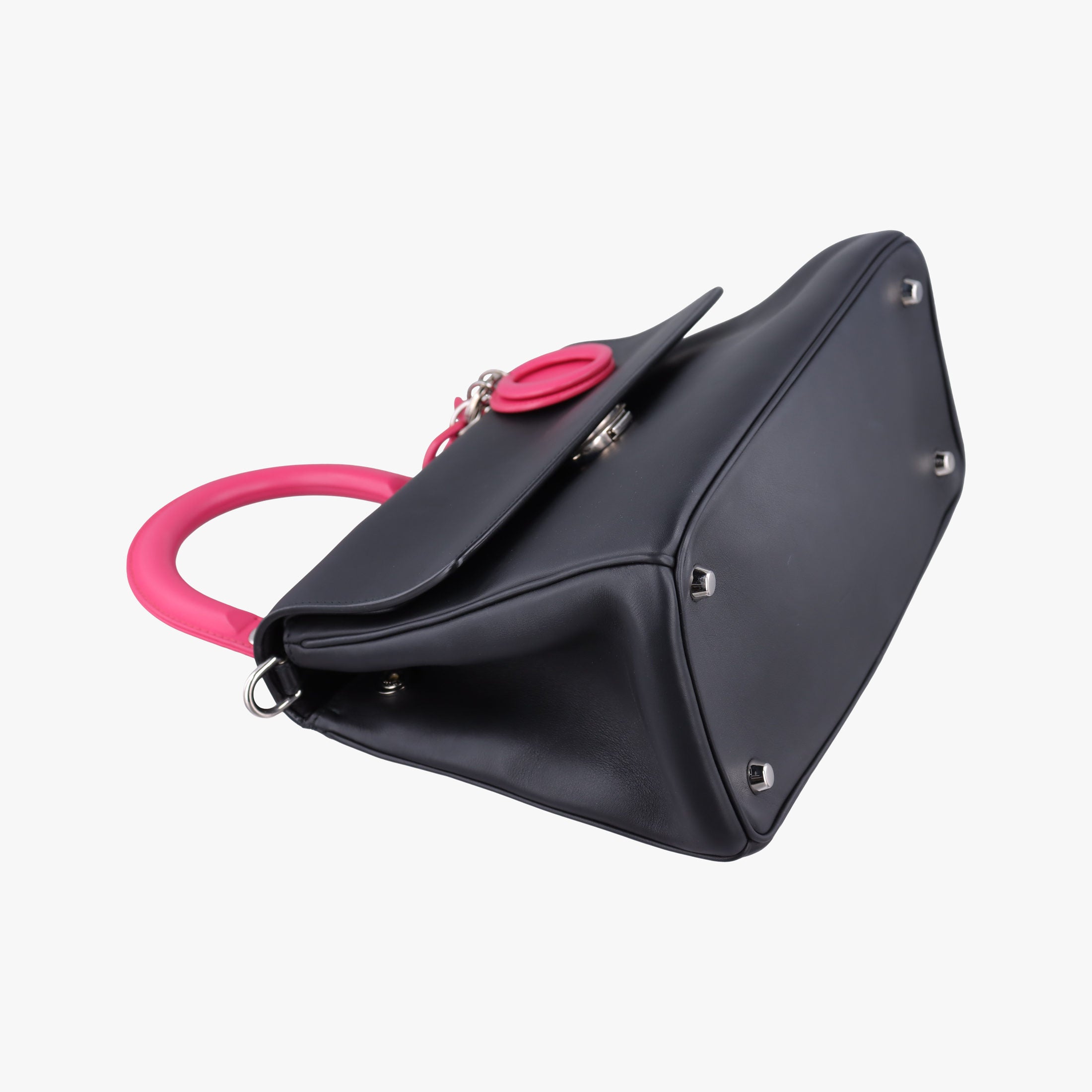 Pre-owned Christian Dior Be Dior Black × Rose Red Leather  shoulderbag | stylenewstar