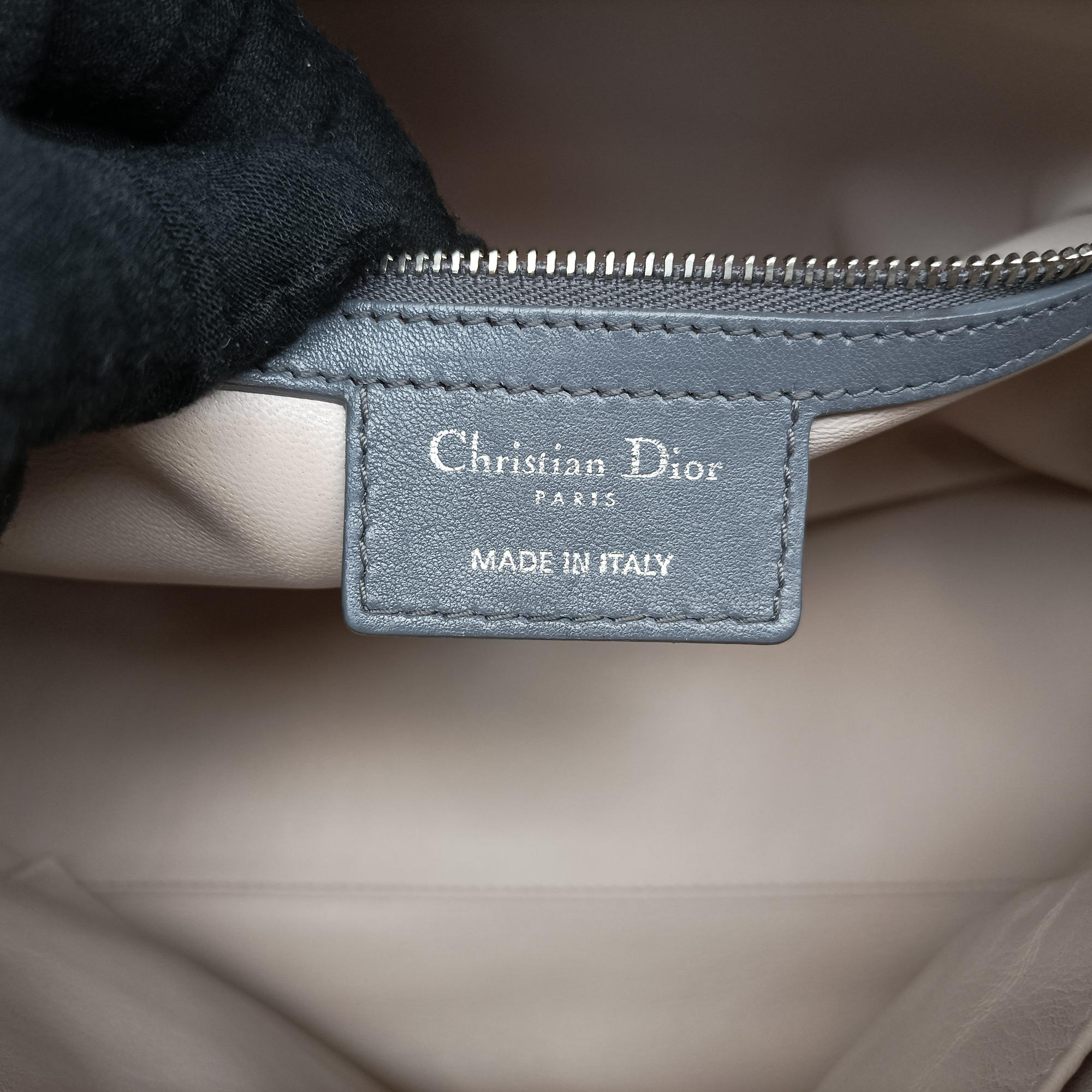 Secondhand Christian Dior granville Gray × Pink lambskin  shoulderbag | stylenewstar
