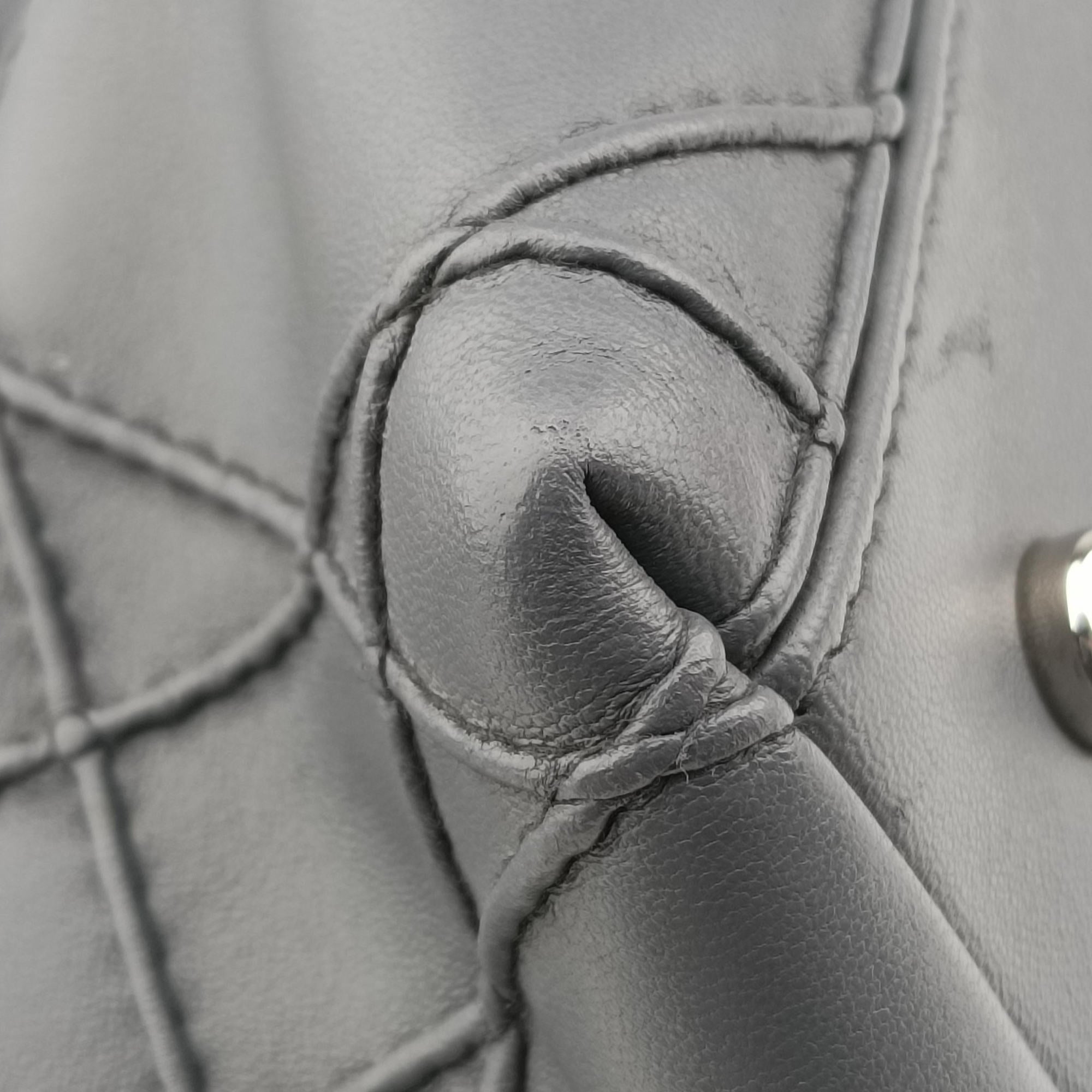 Secondhand Christian Dior granville Gray × Pink lambskin  shoulderbag | stylenewstar