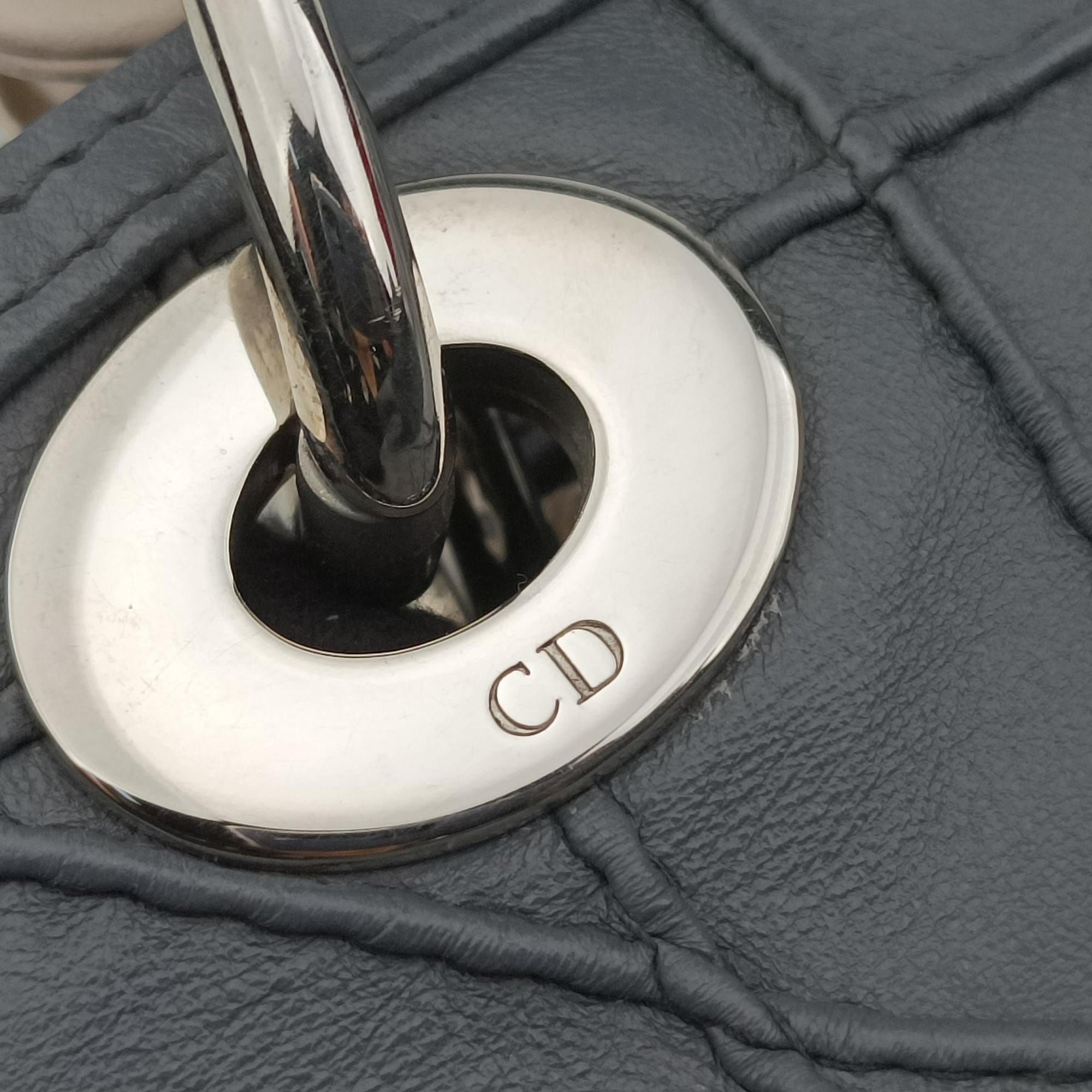 Secondhand Christian Dior granville Gray × Pink lambskin  shoulderbag | stylenewstar