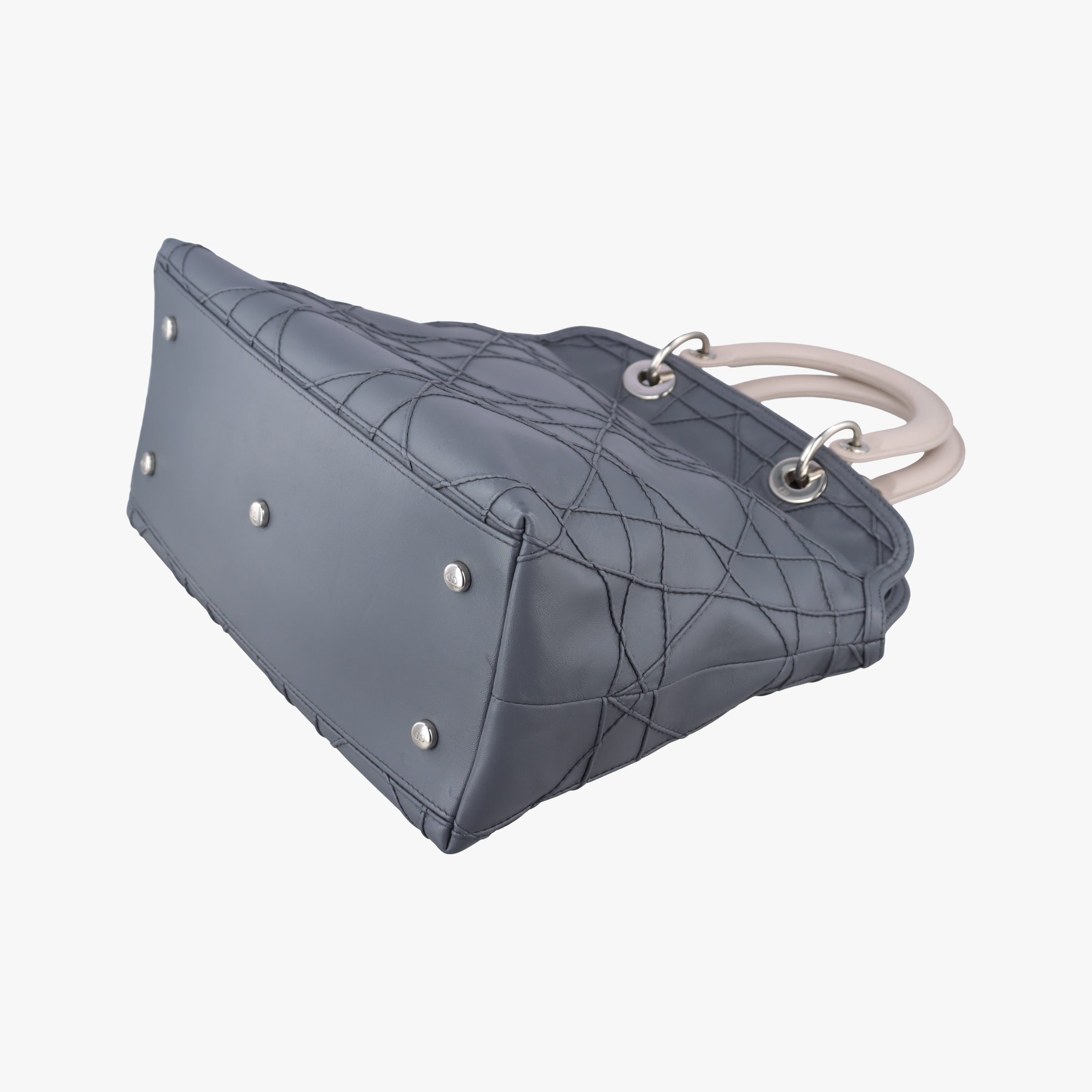 Secondhand Christian Dior granville Gray × Pink lambskin  shoulderbag | stylenewstar