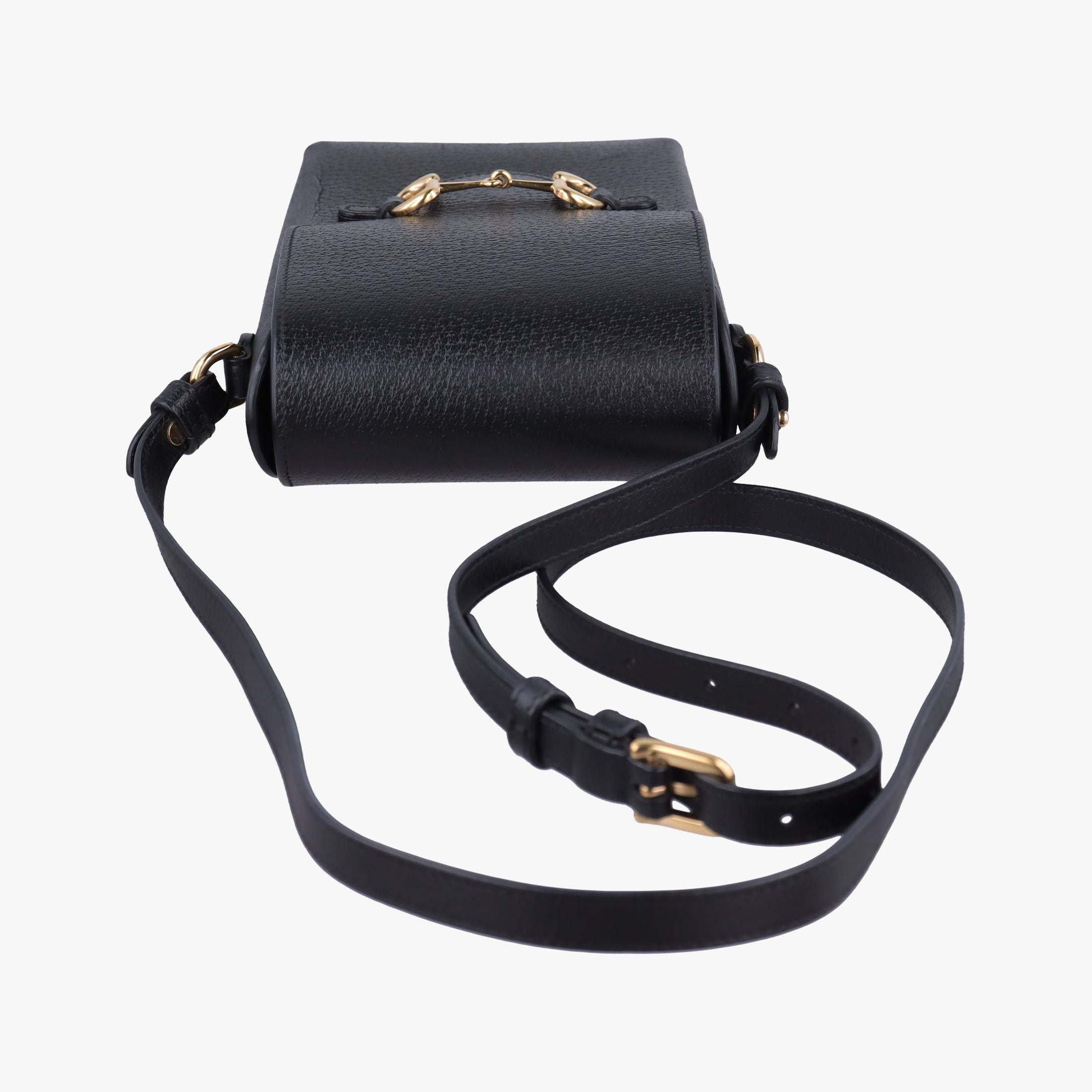 Pre-owned Gucci Horsebit 1955 Black Leather 732302 shoulderbag | stylenewstar