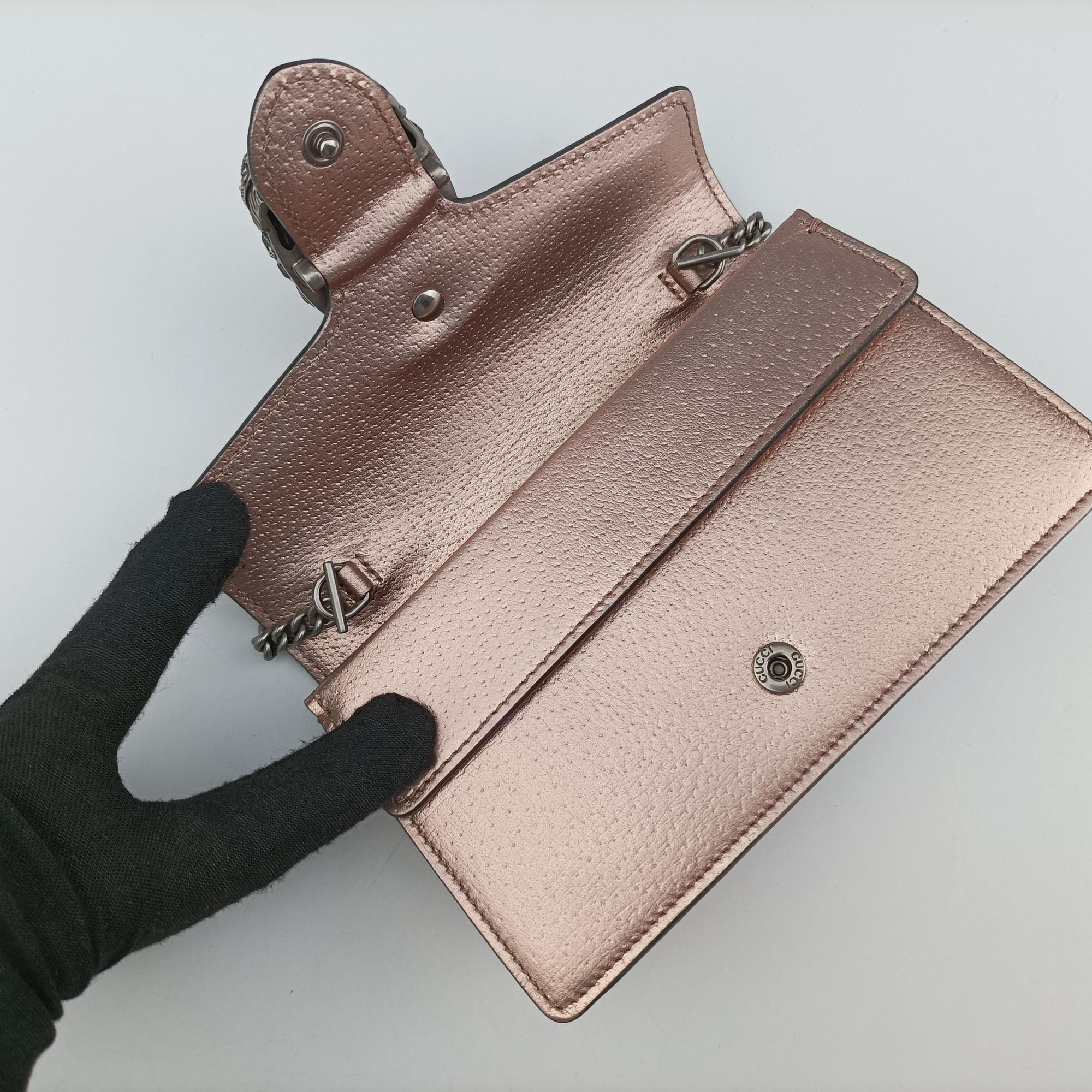 Pre-owned Gucci Dionysus Rose Gold Leather 476432 shoulderbag | stylenewstar