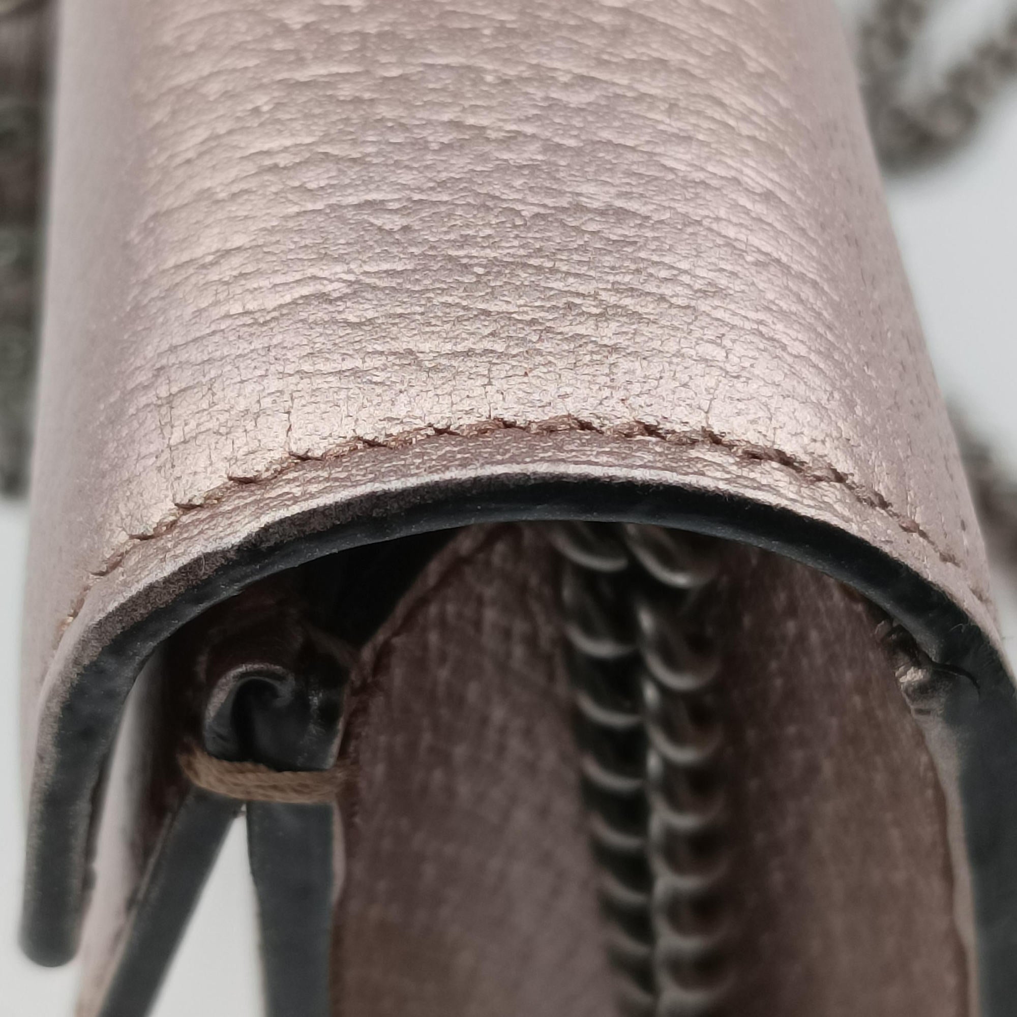 Pre-owned Gucci Dionysus Rose Gold Leather 476432 shoulderbag | stylenewstar