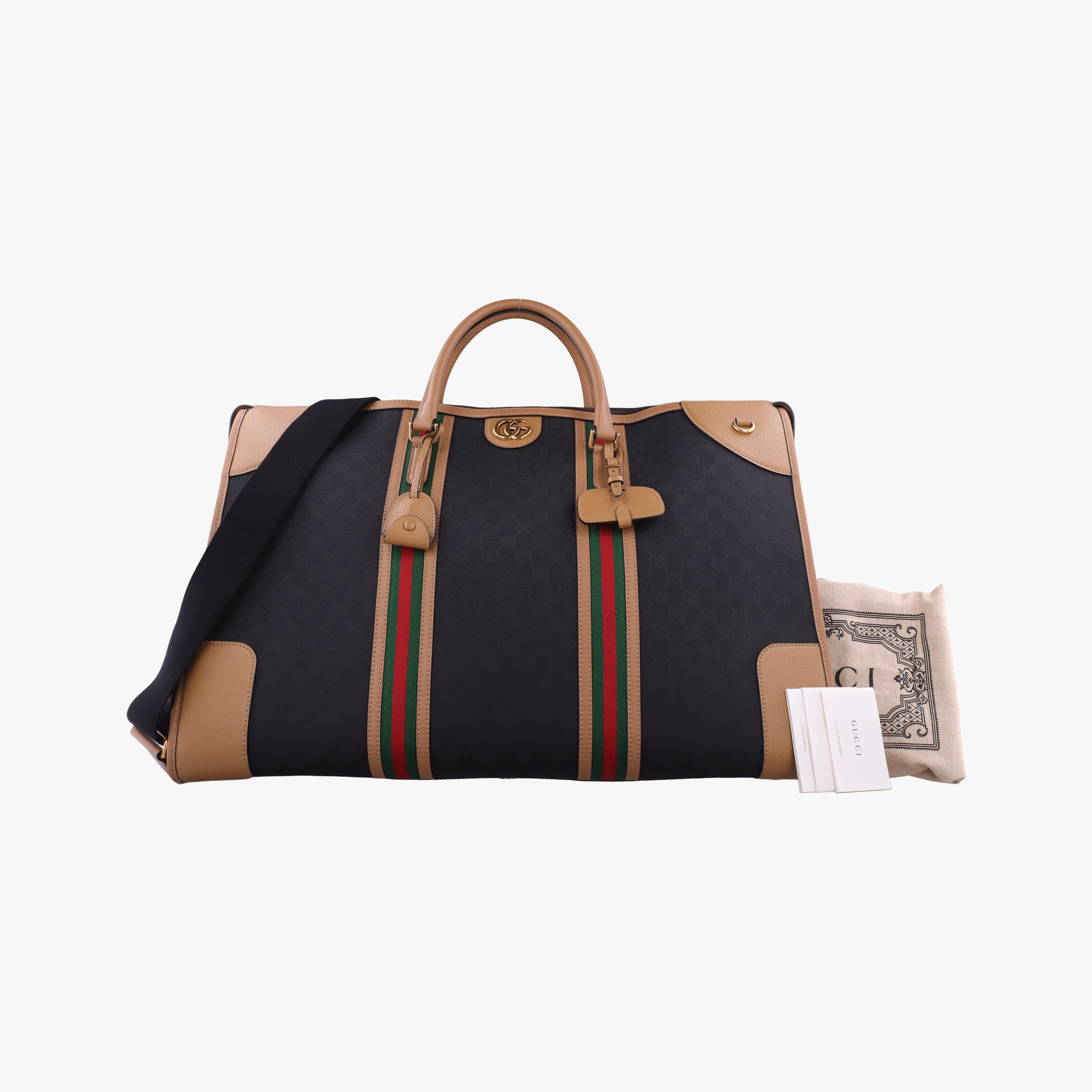 Secondhand Gucci Ophidia Black × Brown × Multicolor Leather×Canvas 715774 shoulderbag | stylenewstar