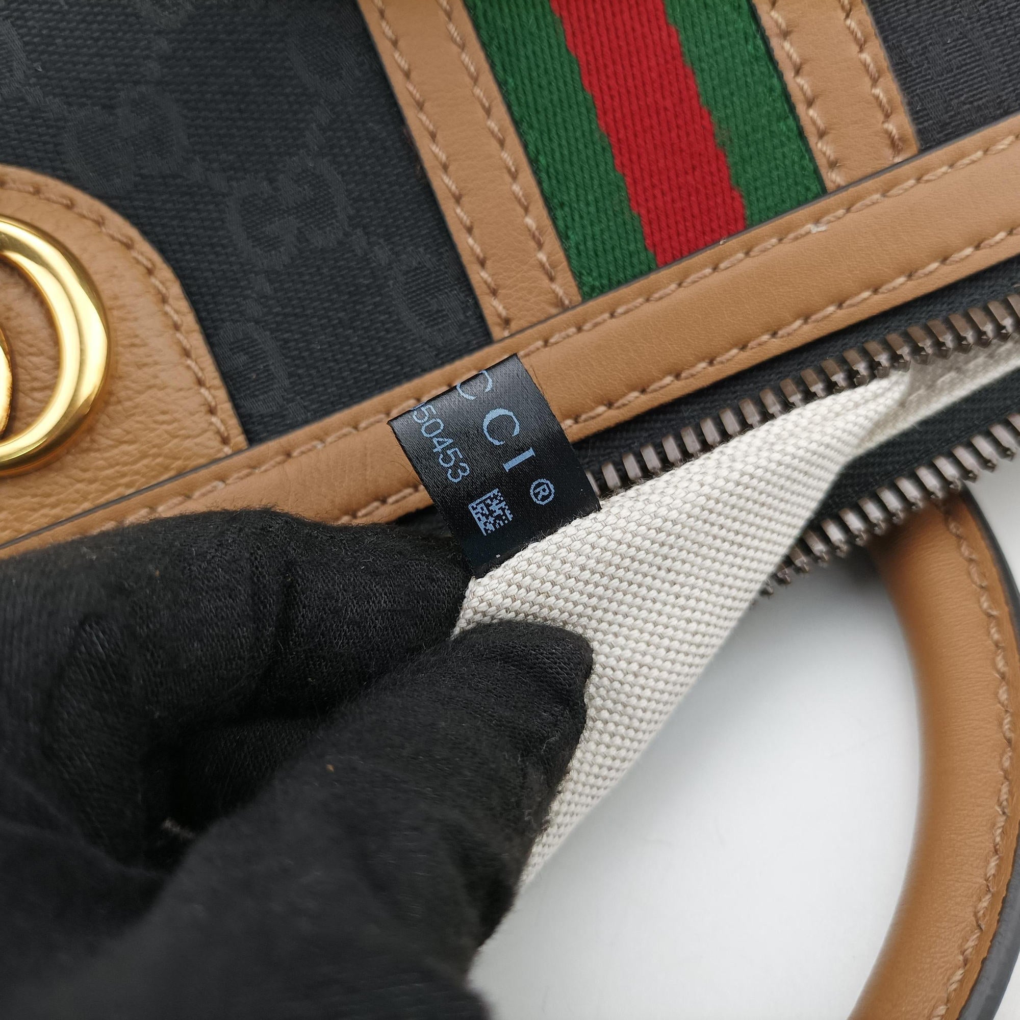 Secondhand Gucci Ophidia Black × Brown × Multicolor Leather×Canvas 715774 shoulderbag | stylenewstar