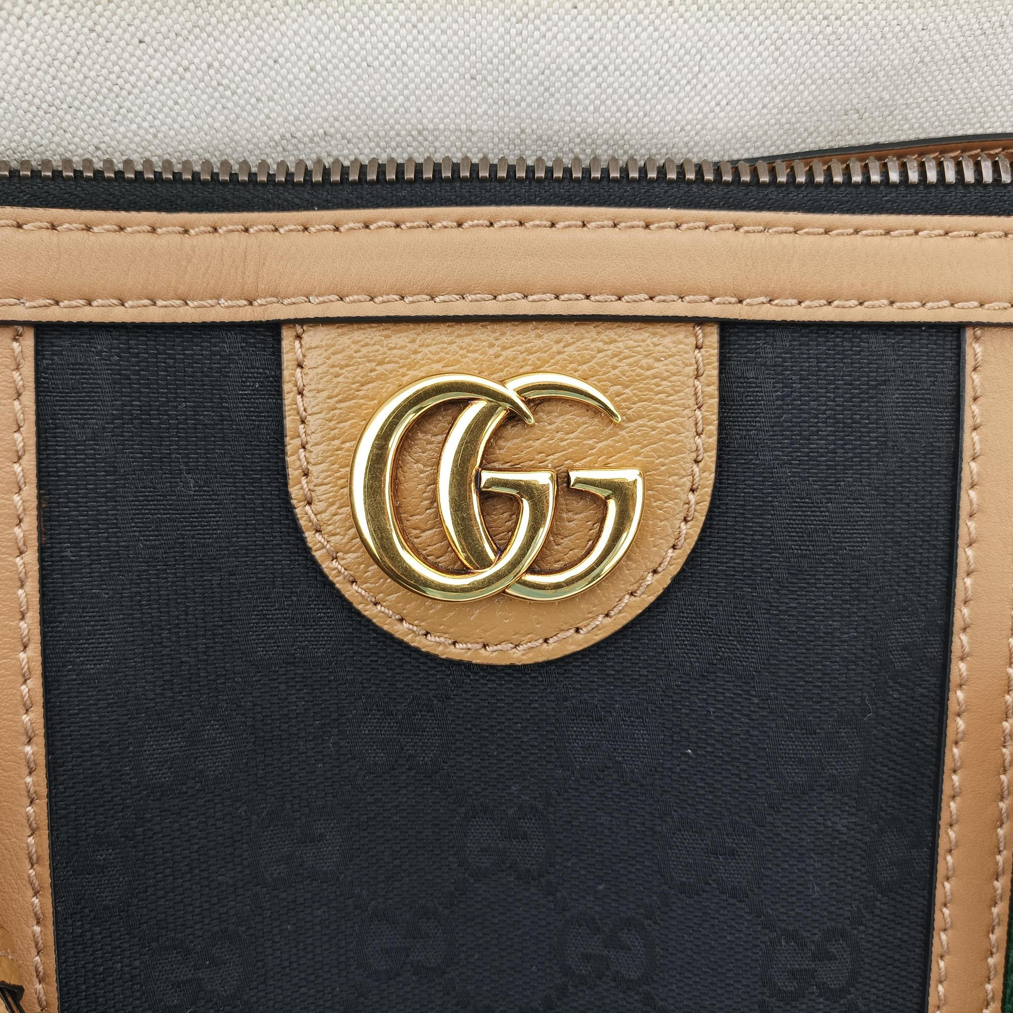 Secondhand Gucci Ophidia Black × Brown × Multicolor Leather×Canvas 715774 shoulderbag | stylenewstar