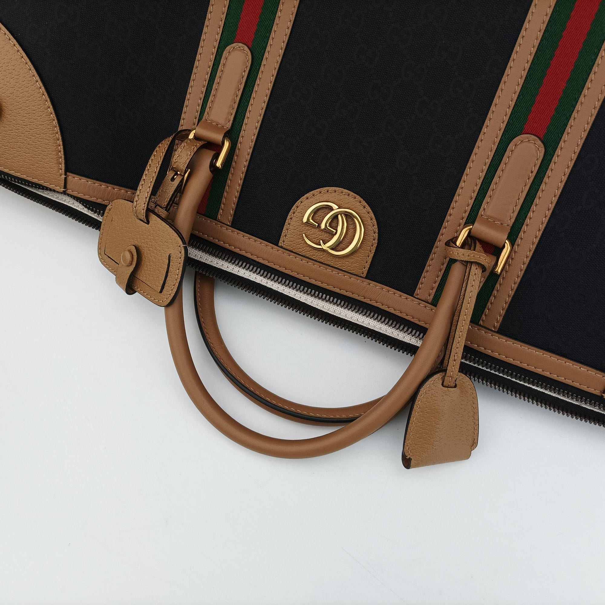 Secondhand Gucci Ophidia Black × Brown × Multicolor Leather×Canvas 715774 shoulderbag | stylenewstar