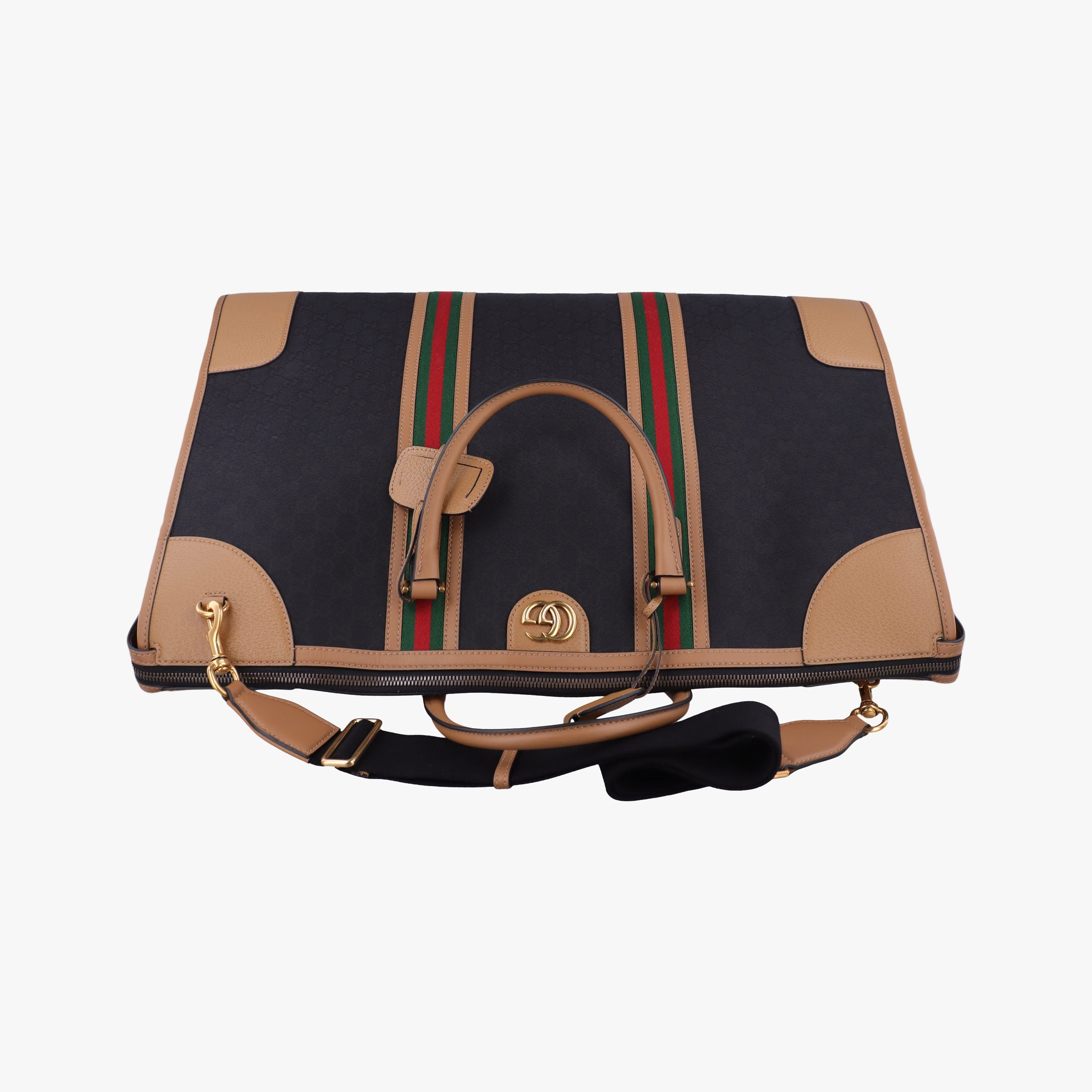 Secondhand Gucci Ophidia Black × Brown × Multicolor Leather×Canvas 715774 shoulderbag | stylenewstar