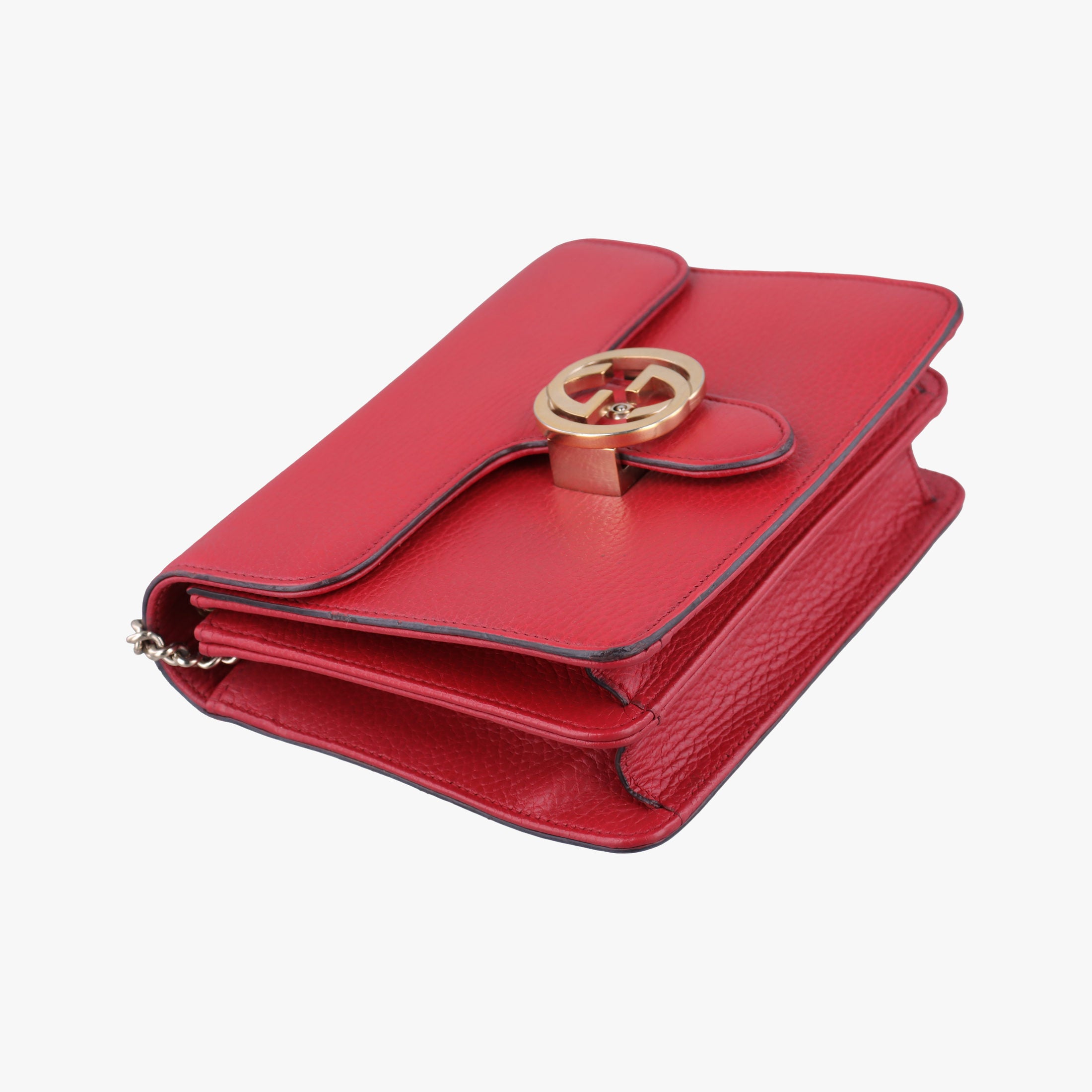 Pre-owned Gucci Interlocking G Red Leather 510304 shoulderbag | stylenewstar
