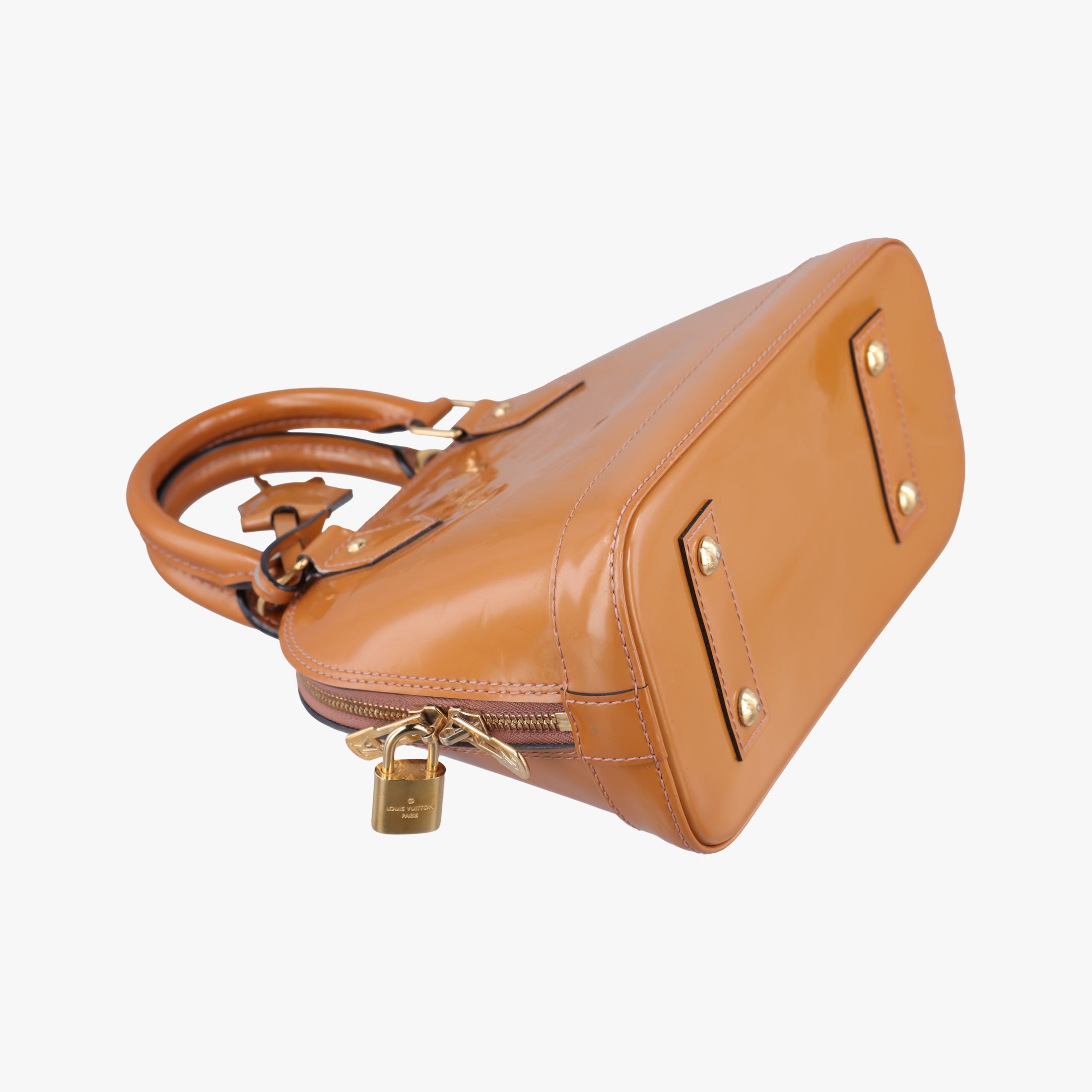 Vintage Louis Vuitton Alma BB Rose Velours Vernis M91585 shoulderbag | stylenewstar
