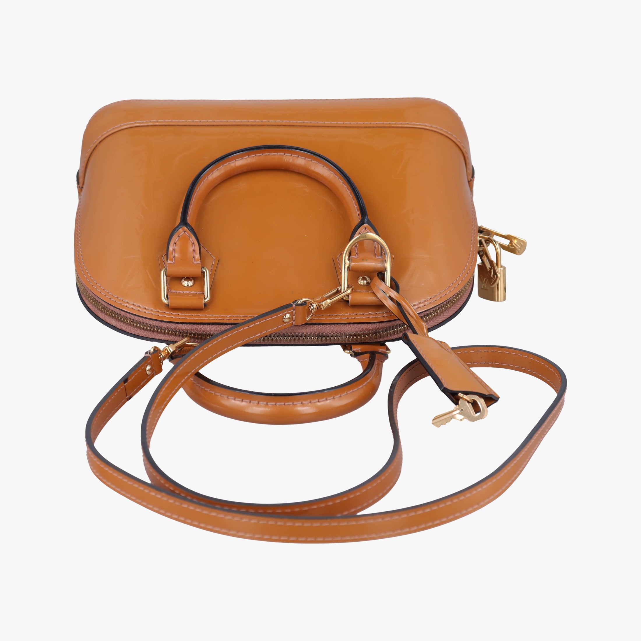 Vintage Louis Vuitton Alma BB Rose Velours Vernis M91585 shoulderbag | stylenewstar