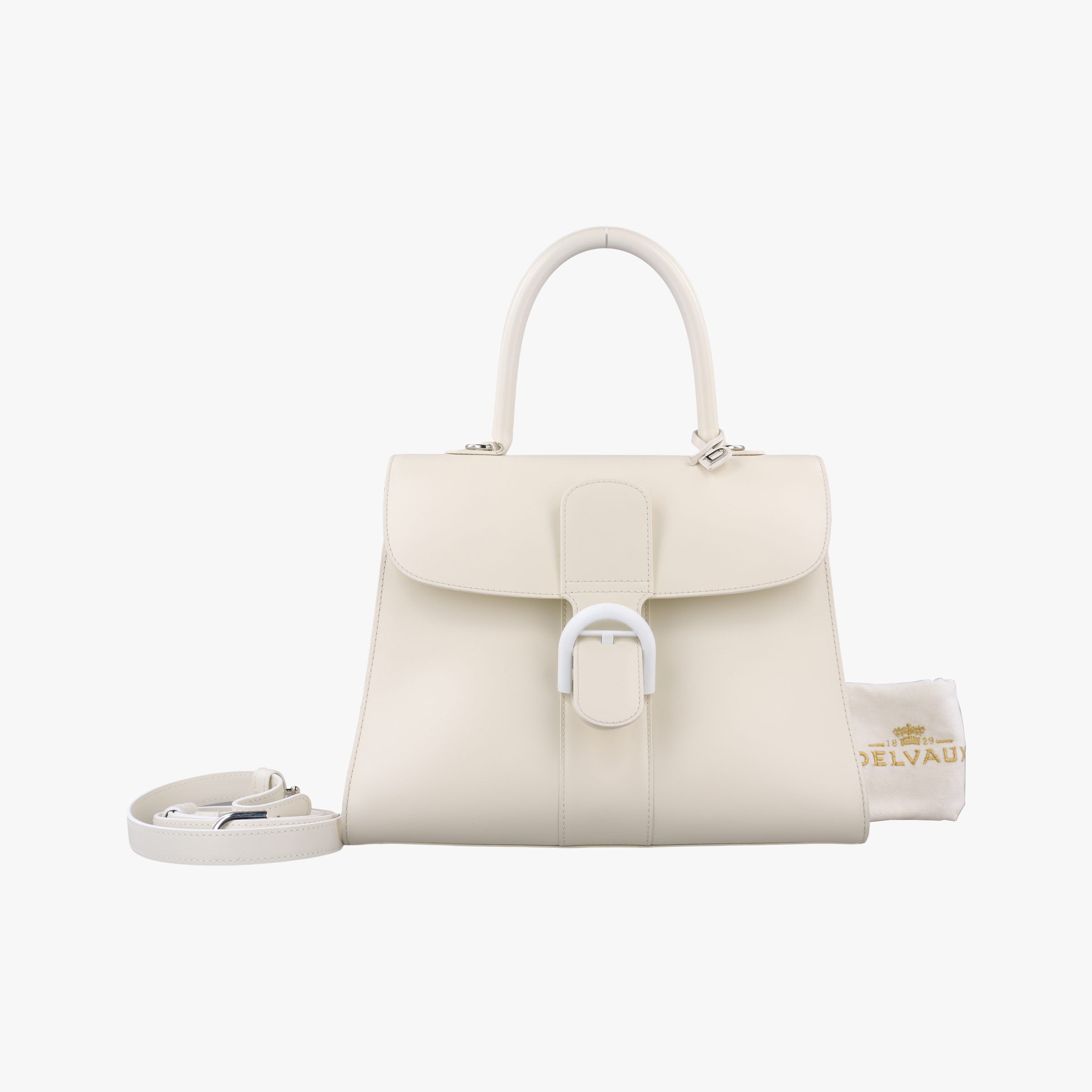 Pre-owned Delvaux Brillant White Leather  shoulderbag | stylenewstar