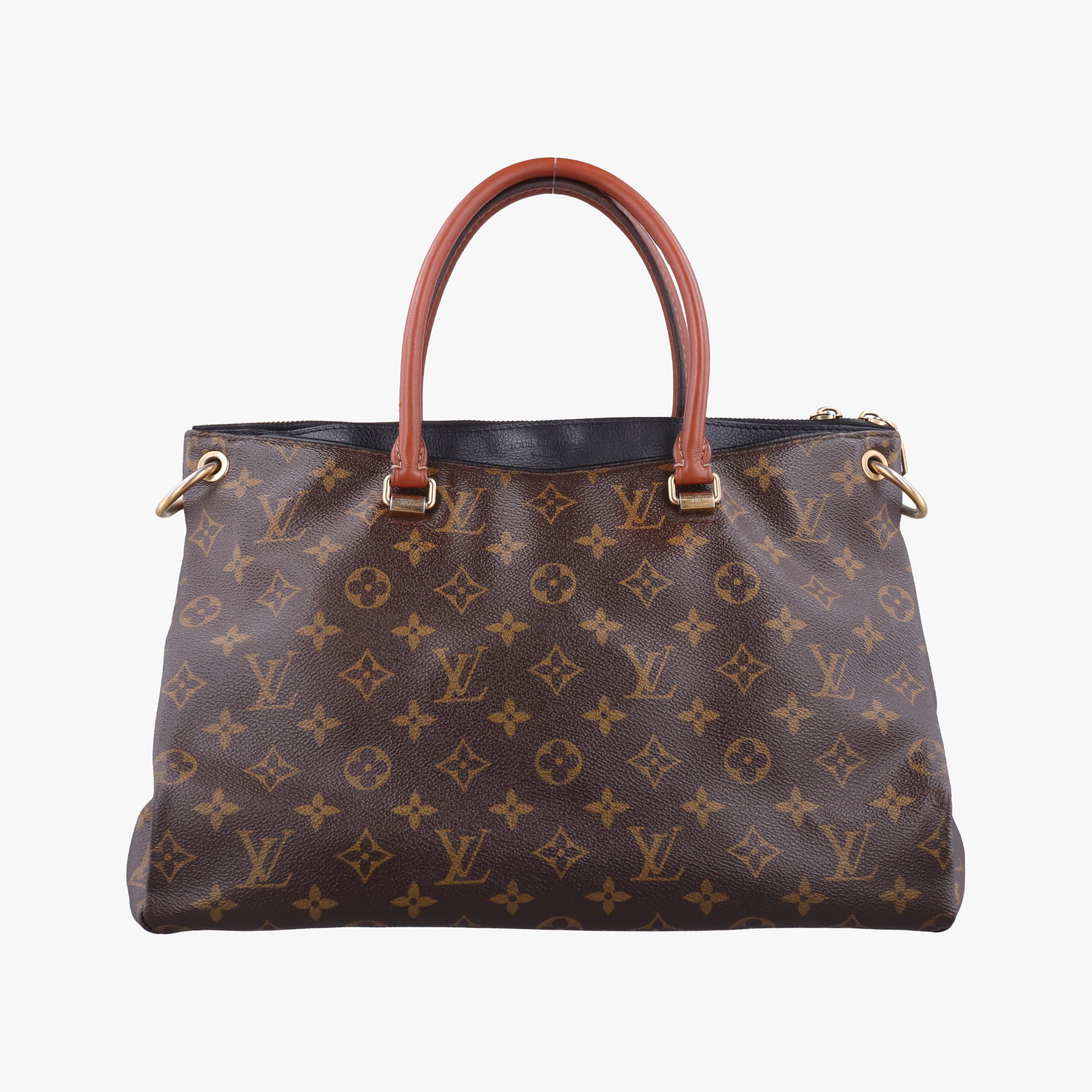 Vintage Louis Vuitton PALLAS Brown×Noir Monogram Canvas×calf leather M41175 handbag | stylenewstar