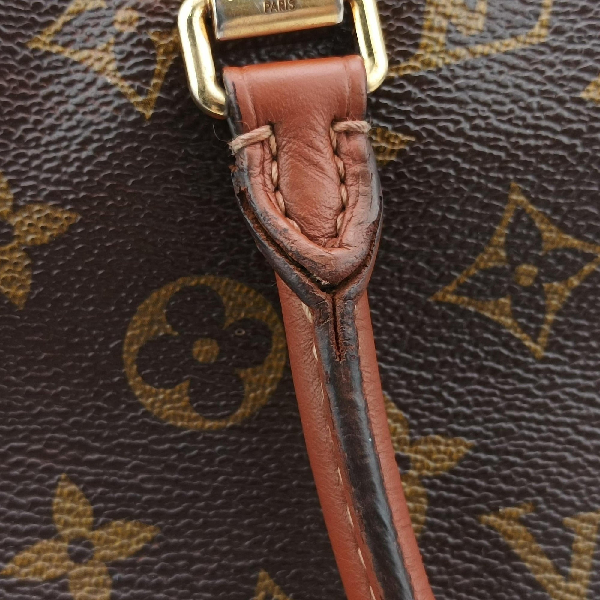 Vintage Louis Vuitton PALLAS Brown×Noir Monogram Canvas×calf leather M41175 handbag | stylenewstar