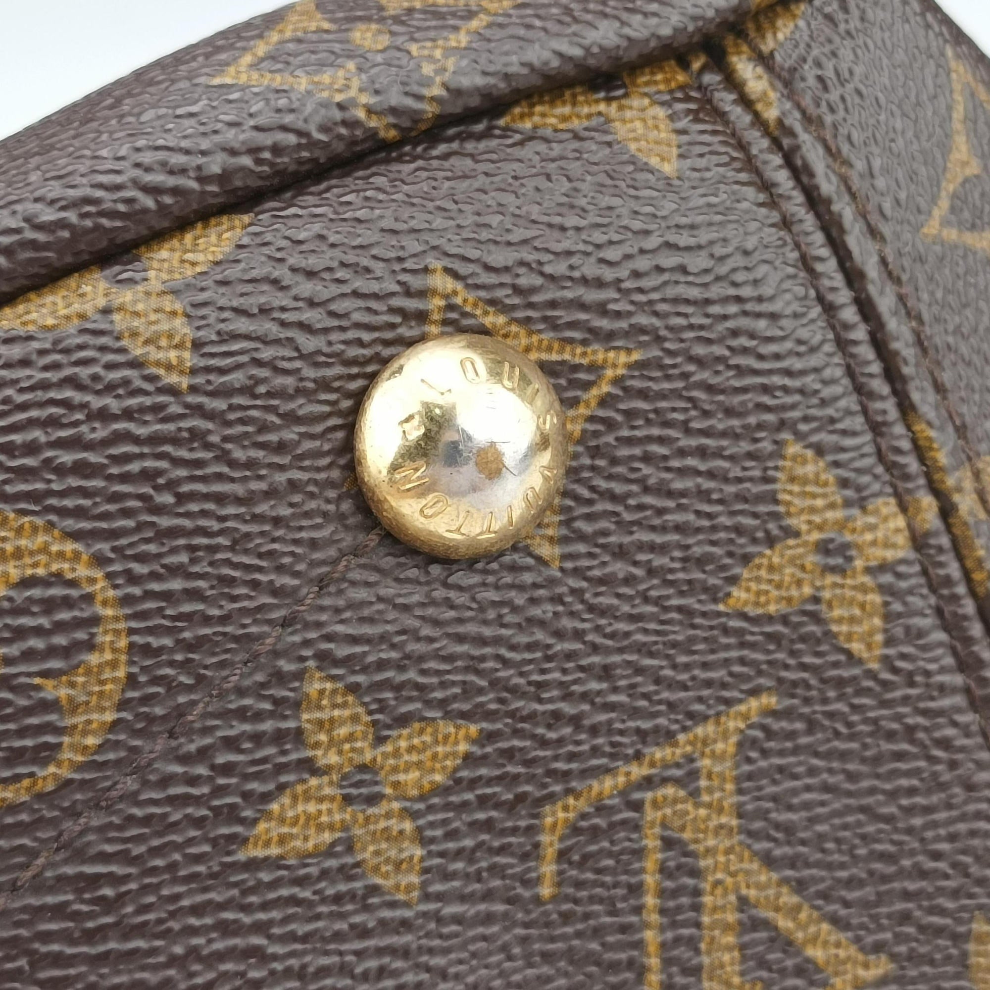 Vintage Louis Vuitton PALLAS Brown×Noir Monogram Canvas×calf leather M41175 handbag | stylenewstar