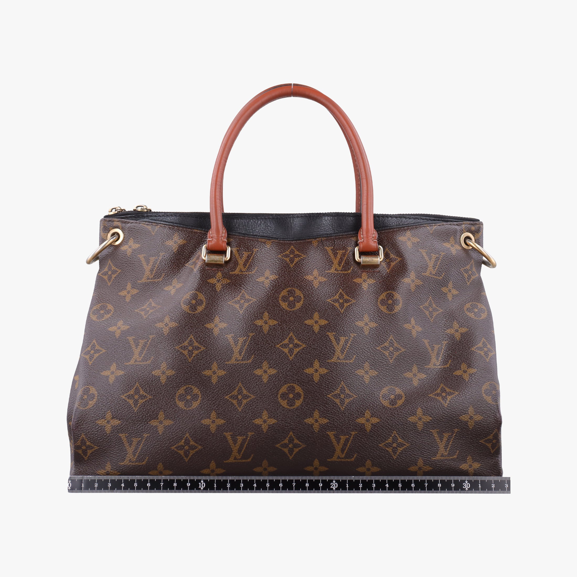 Vintage Louis Vuitton PALLAS Brown×Noir Monogram Canvas×calf leather M41175 handbag | stylenewstar