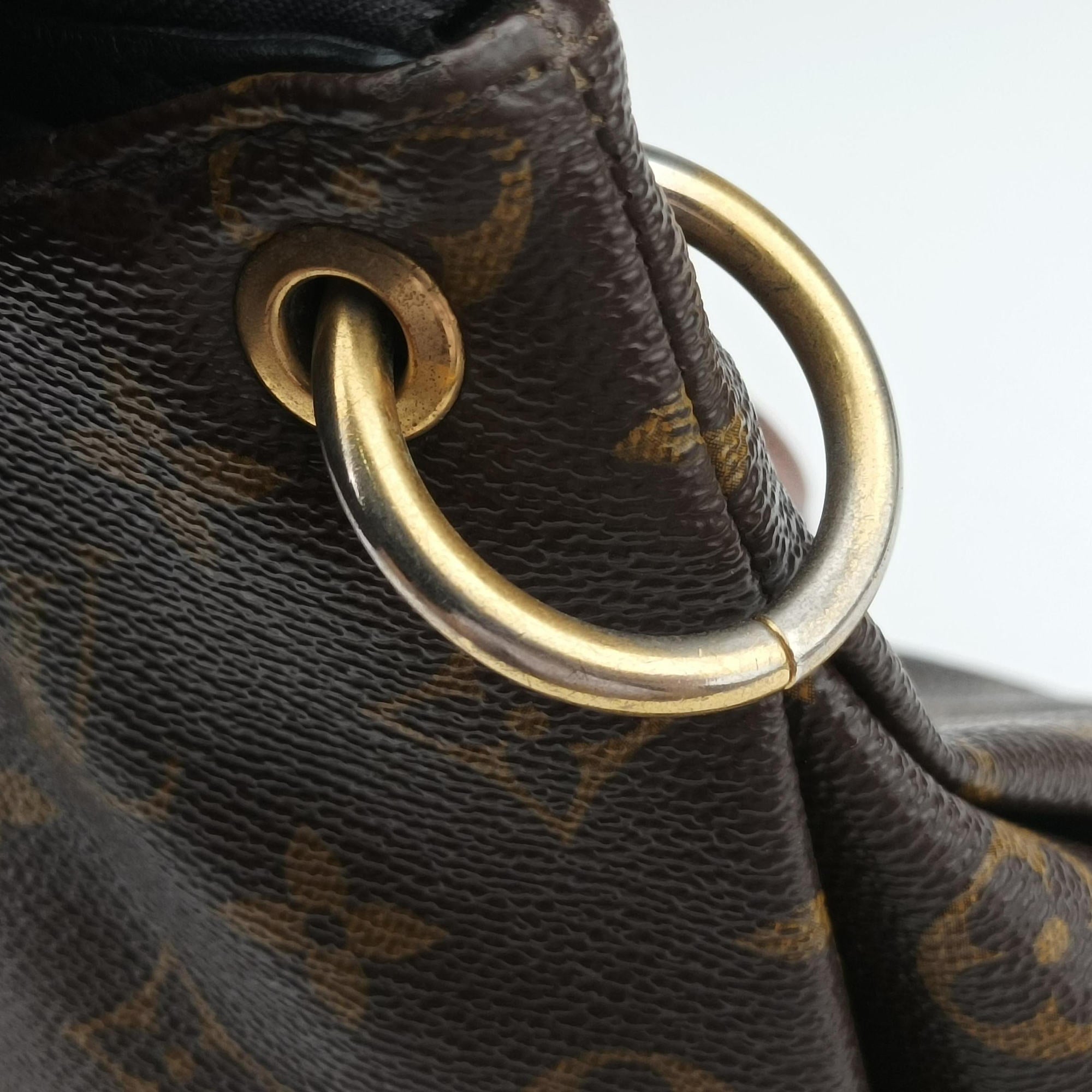 Vintage Louis Vuitton PALLAS Brown×Noir Monogram Canvas×calf leather M41175 handbag | stylenewstar