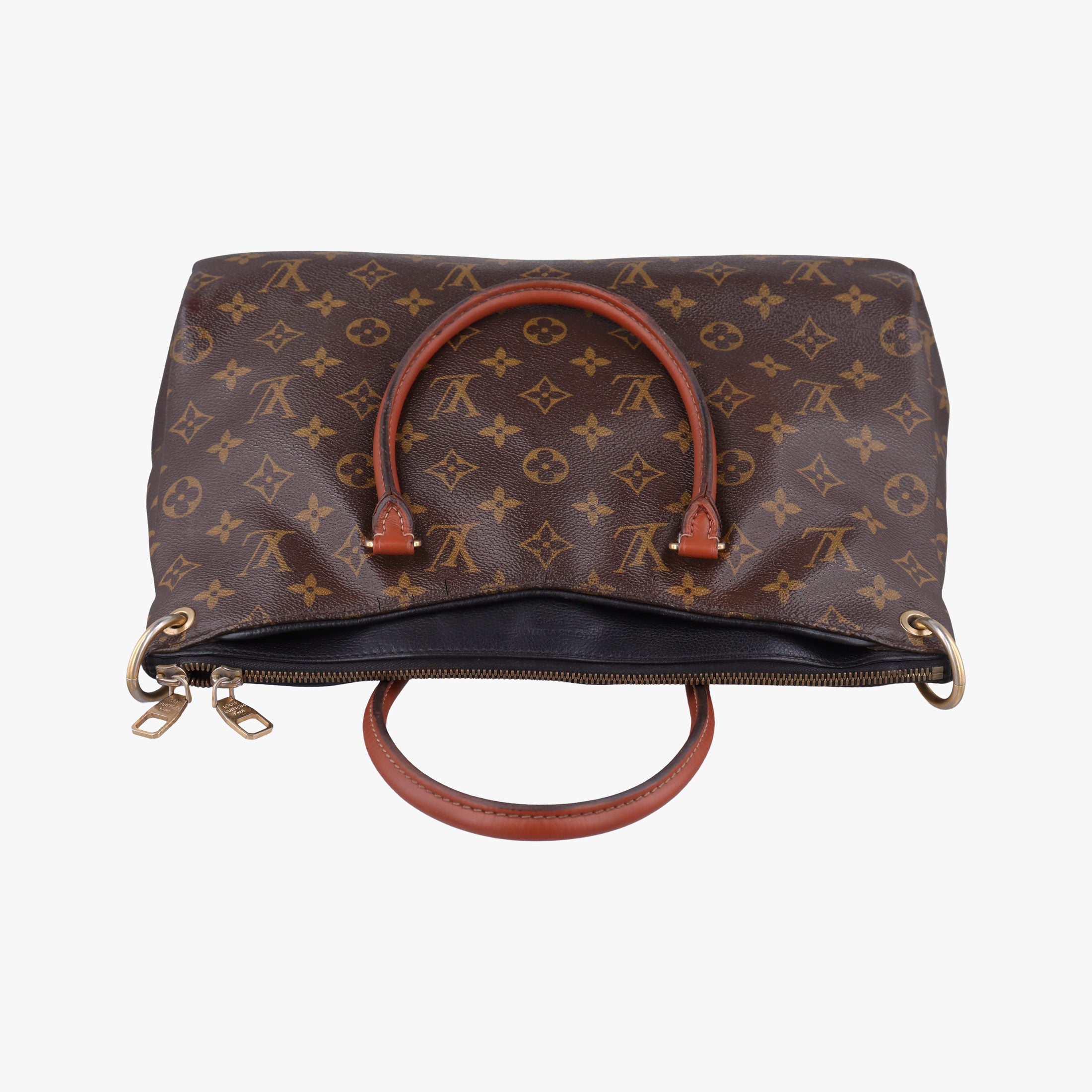 Vintage Louis Vuitton PALLAS Brown×Noir Monogram Canvas×calf leather M41175 handbag | stylenewstar
