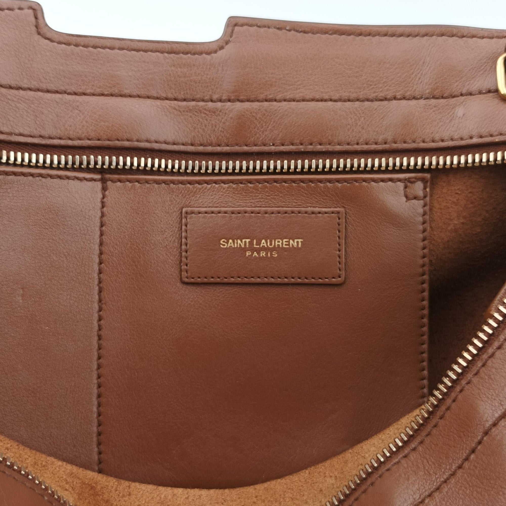 Secondhand Yves Saint Laurent Y Ligne Petit Cabas Brown Leather 311210 shoulderbag | stylenewstar