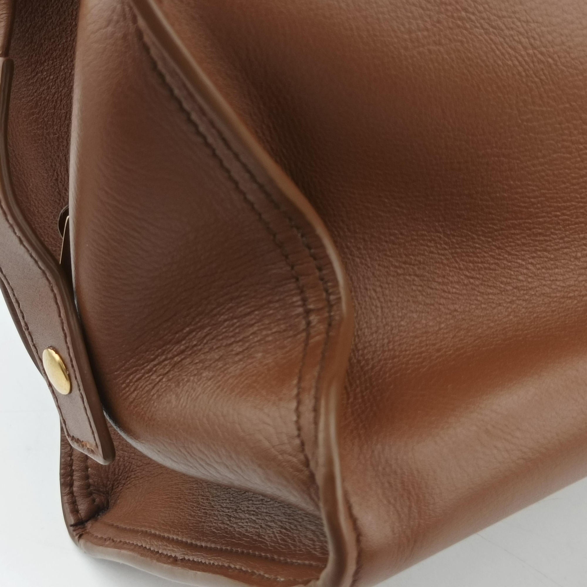Secondhand Yves Saint Laurent Y Ligne Petit Cabas Brown Leather 311210 shoulderbag | stylenewstar