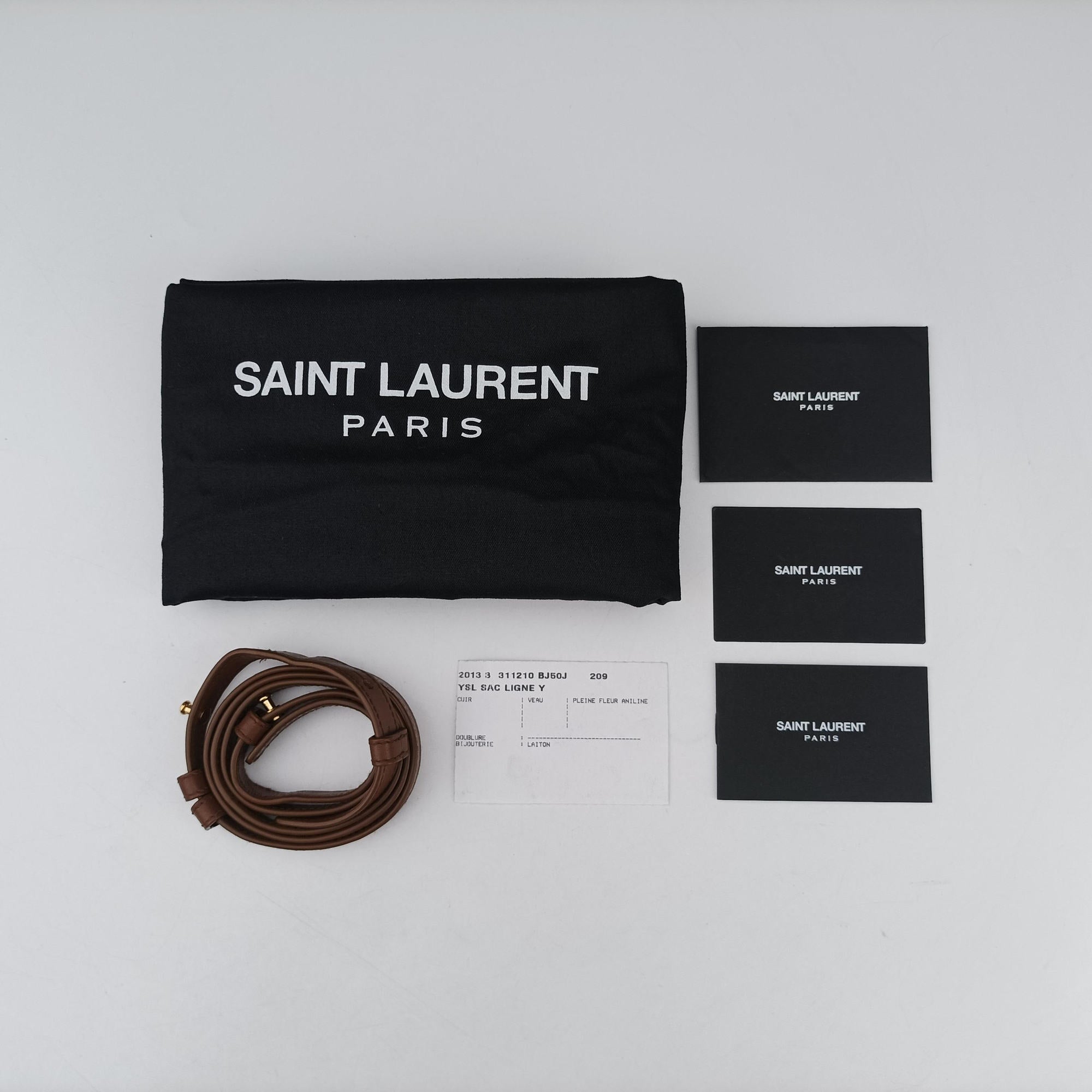 Secondhand Yves Saint Laurent Y Ligne Petit Cabas Brown Leather 311210 shoulderbag | stylenewstar