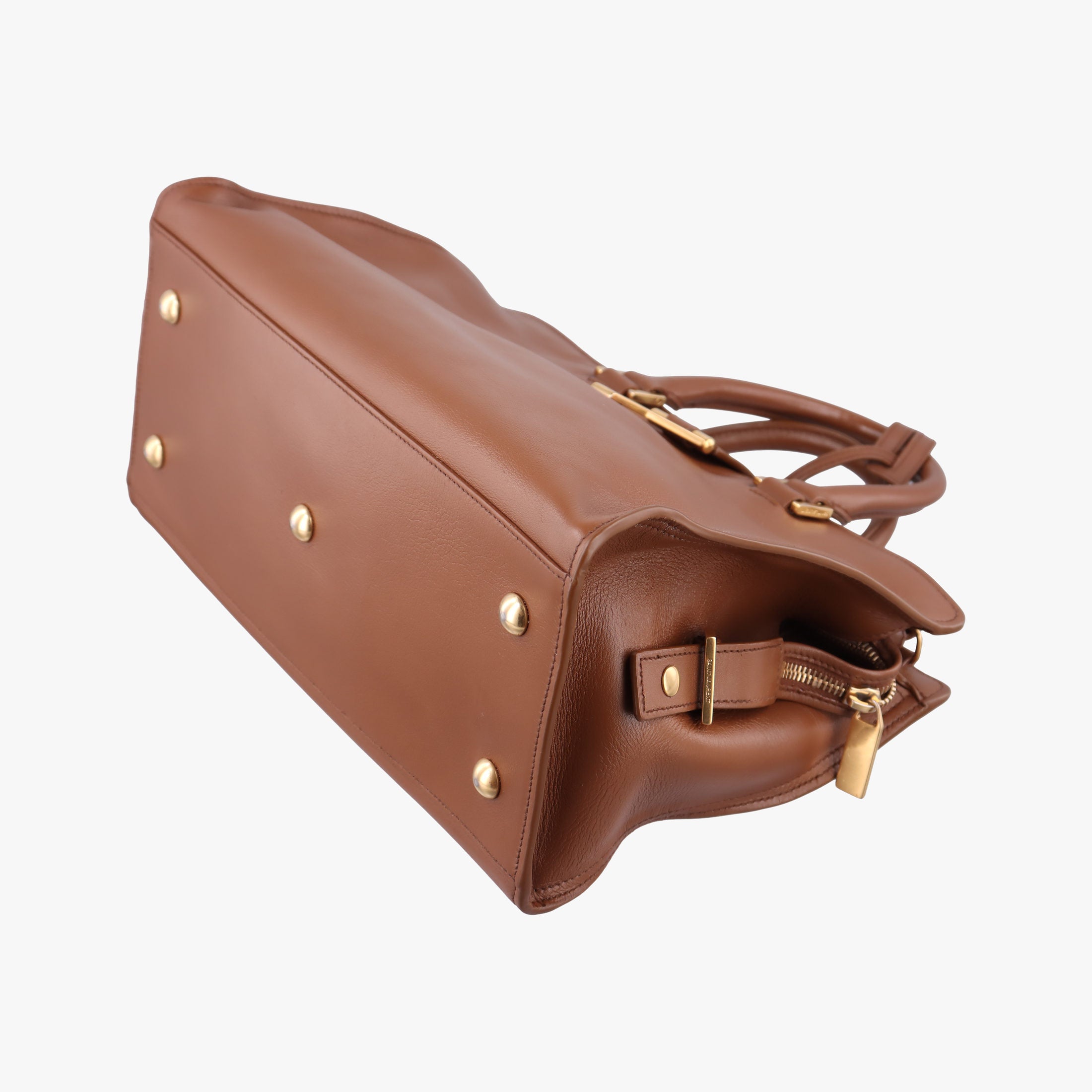 Secondhand Yves Saint Laurent Y Ligne Petit Cabas Brown Leather 311210 shoulderbag | stylenewstar