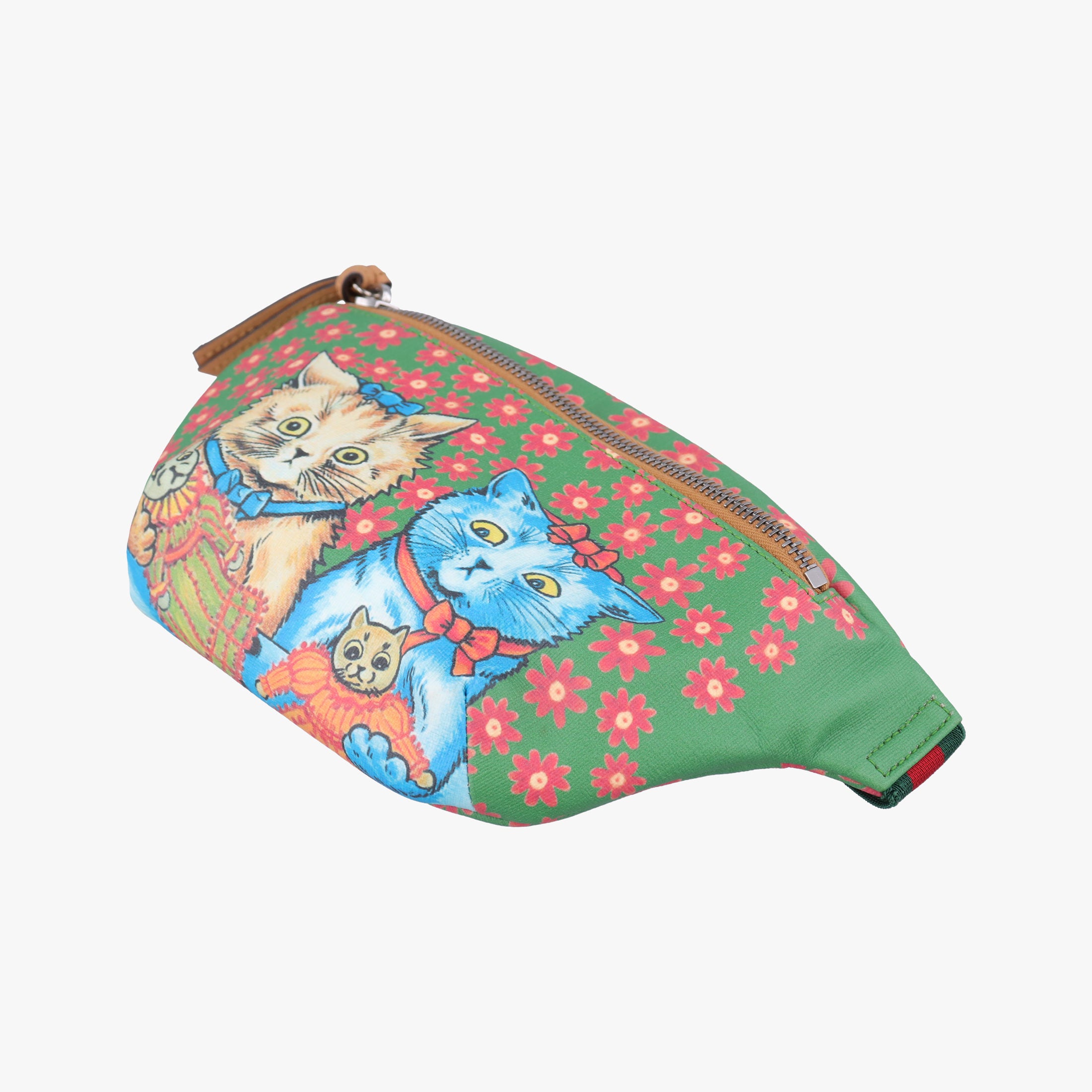 Secondhand Gucci kids GG Top strawberry Print Green × Multi canvas 502095 bum bag/waist bag | stylenewstar