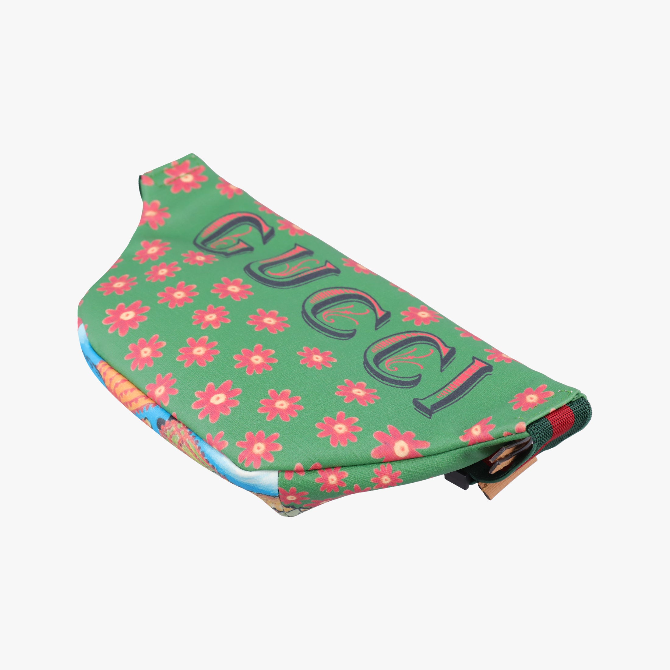 Secondhand Gucci kids GG Top strawberry Print Green × Multi canvas 502095 bum bag/waist bag | stylenewstar