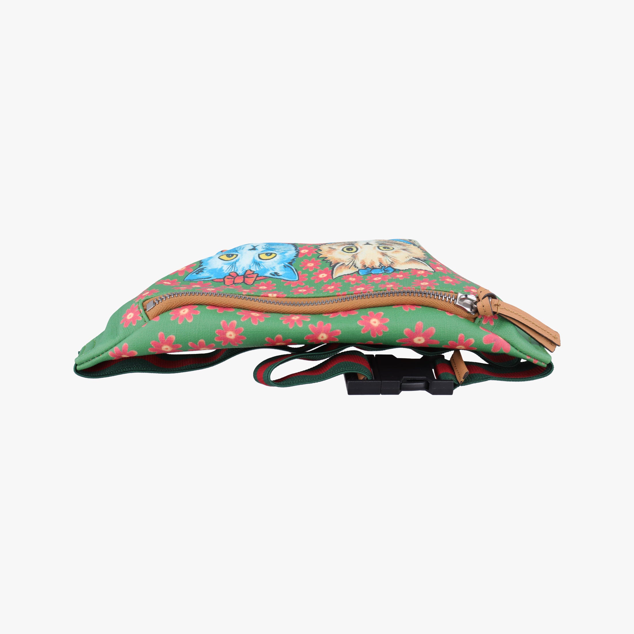 Secondhand Gucci kids GG Top strawberry Print Green × Multi canvas 502095 bum bag/waist bag | stylenewstar