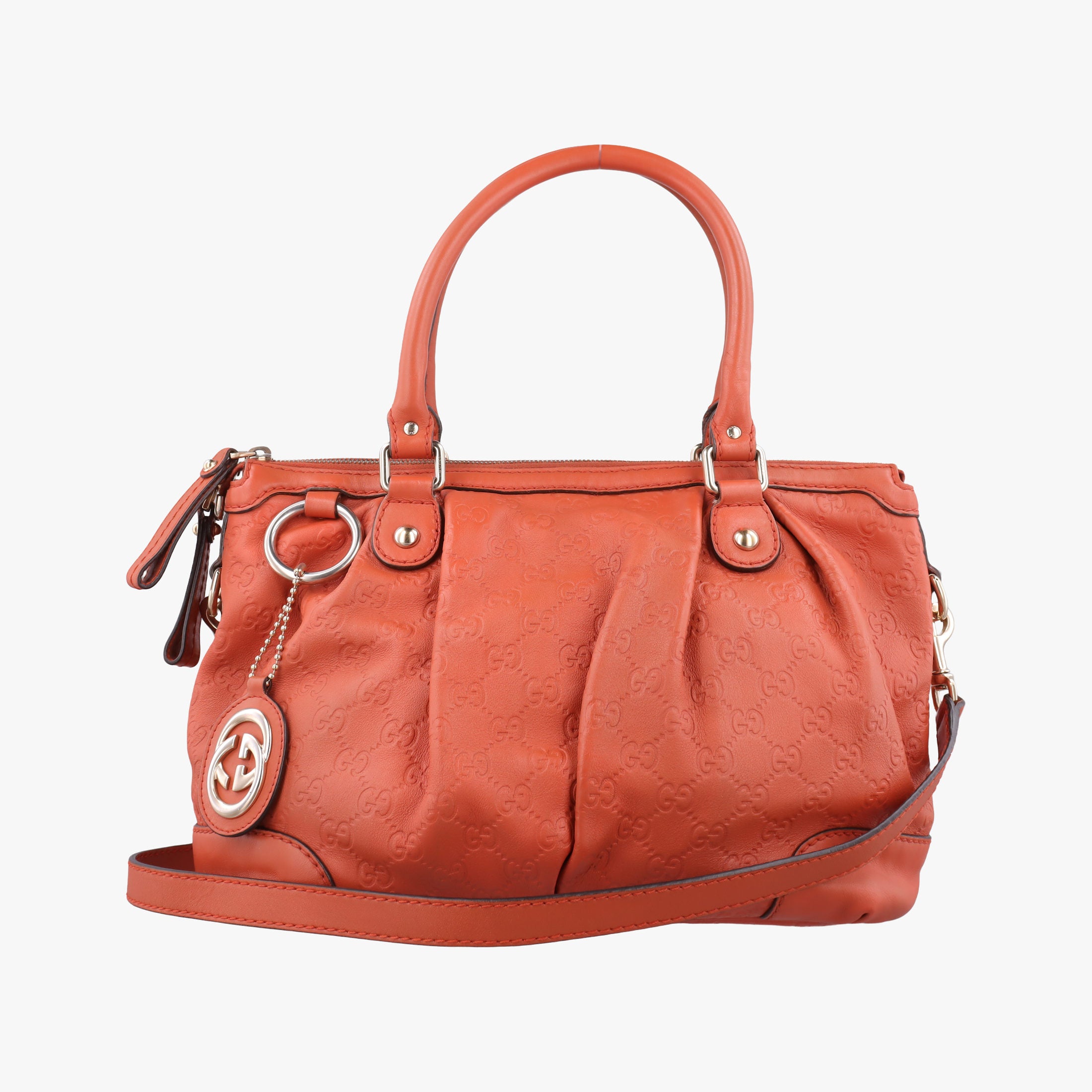Pre-owned Gucci Sukey Coral Pink Leather 247902 shoulderbag | stylenewstar