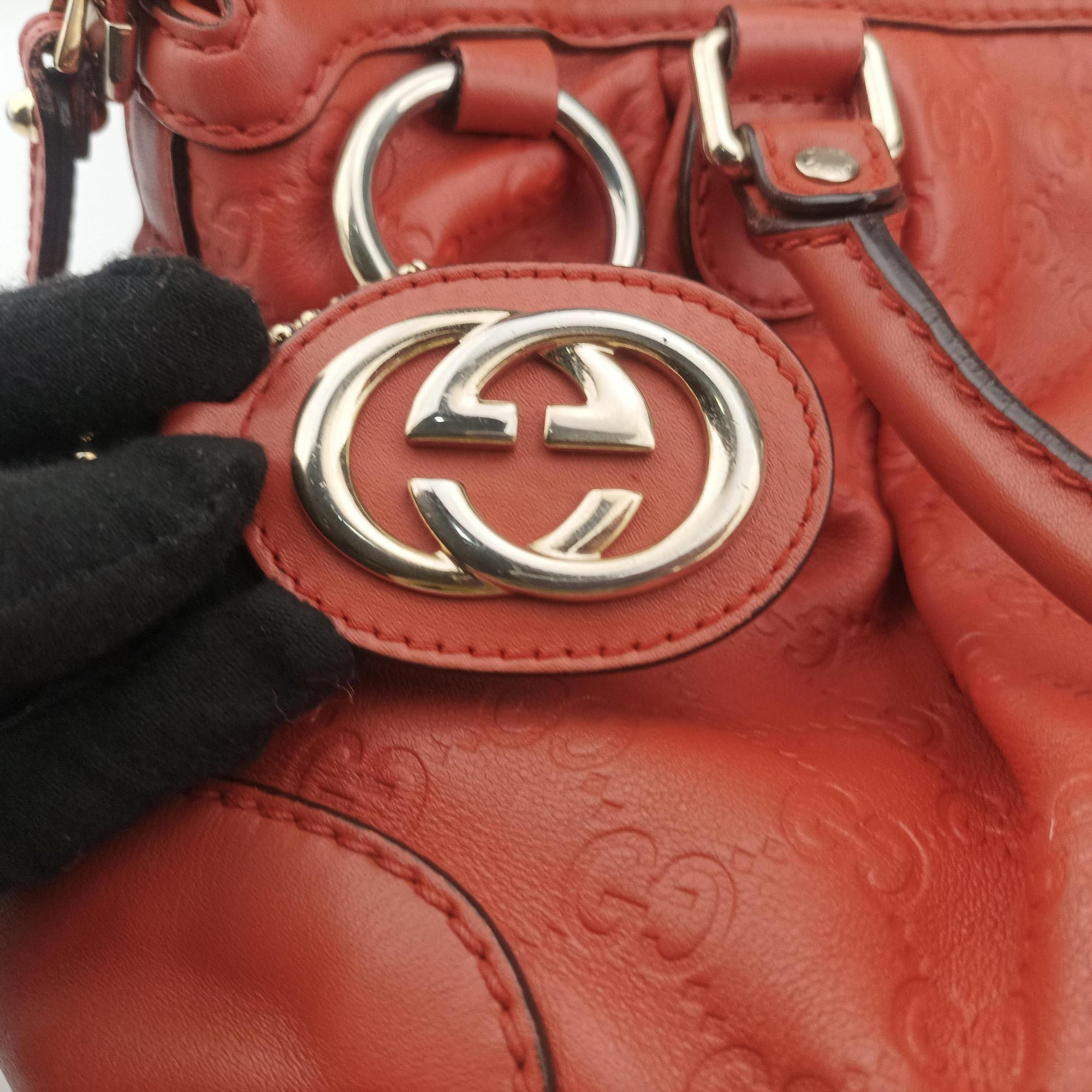 Pre-owned Gucci Sukey Coral Pink Leather 247902 shoulderbag | stylenewstar