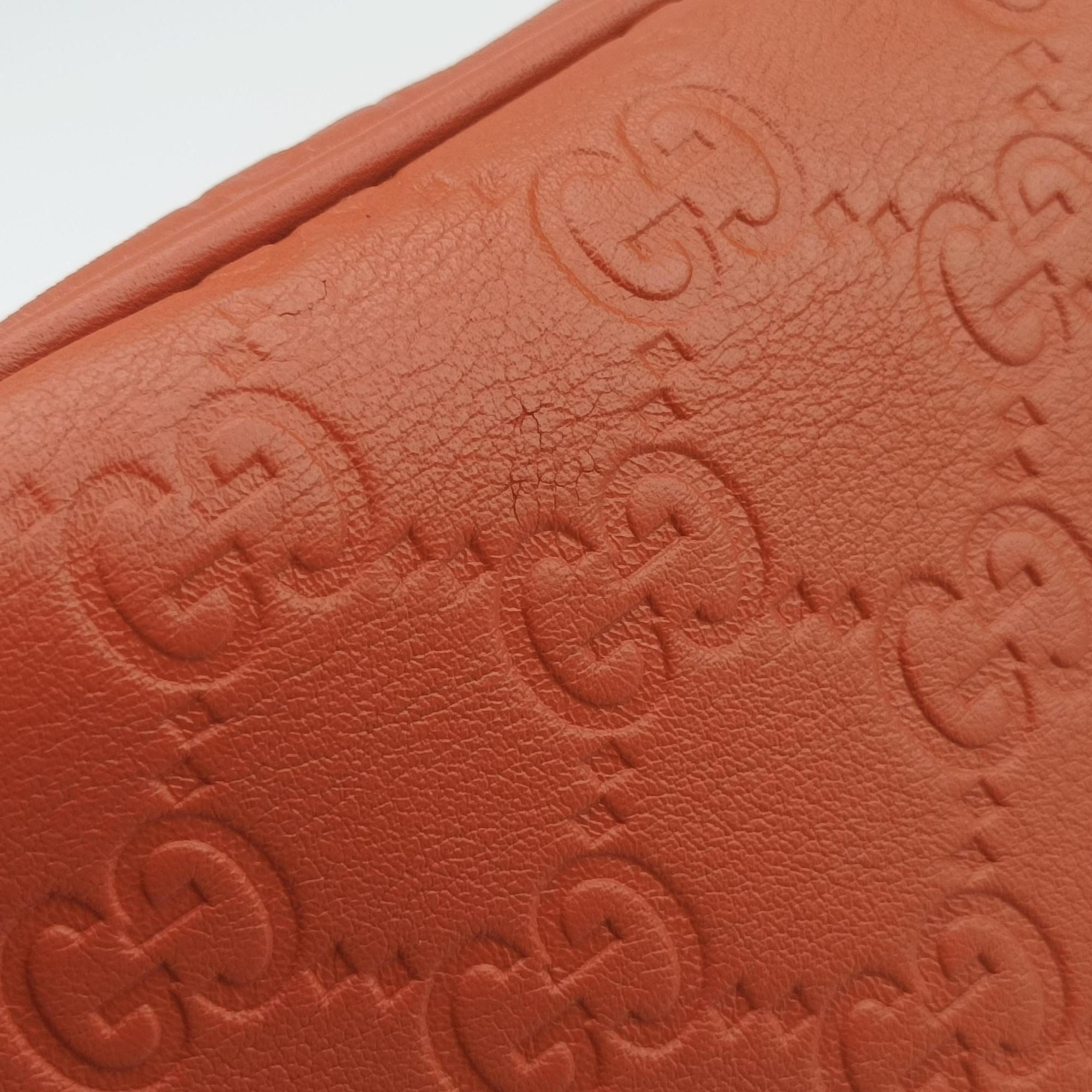 Pre-owned Gucci Sukey Coral Pink Leather 247902 shoulderbag | stylenewstar