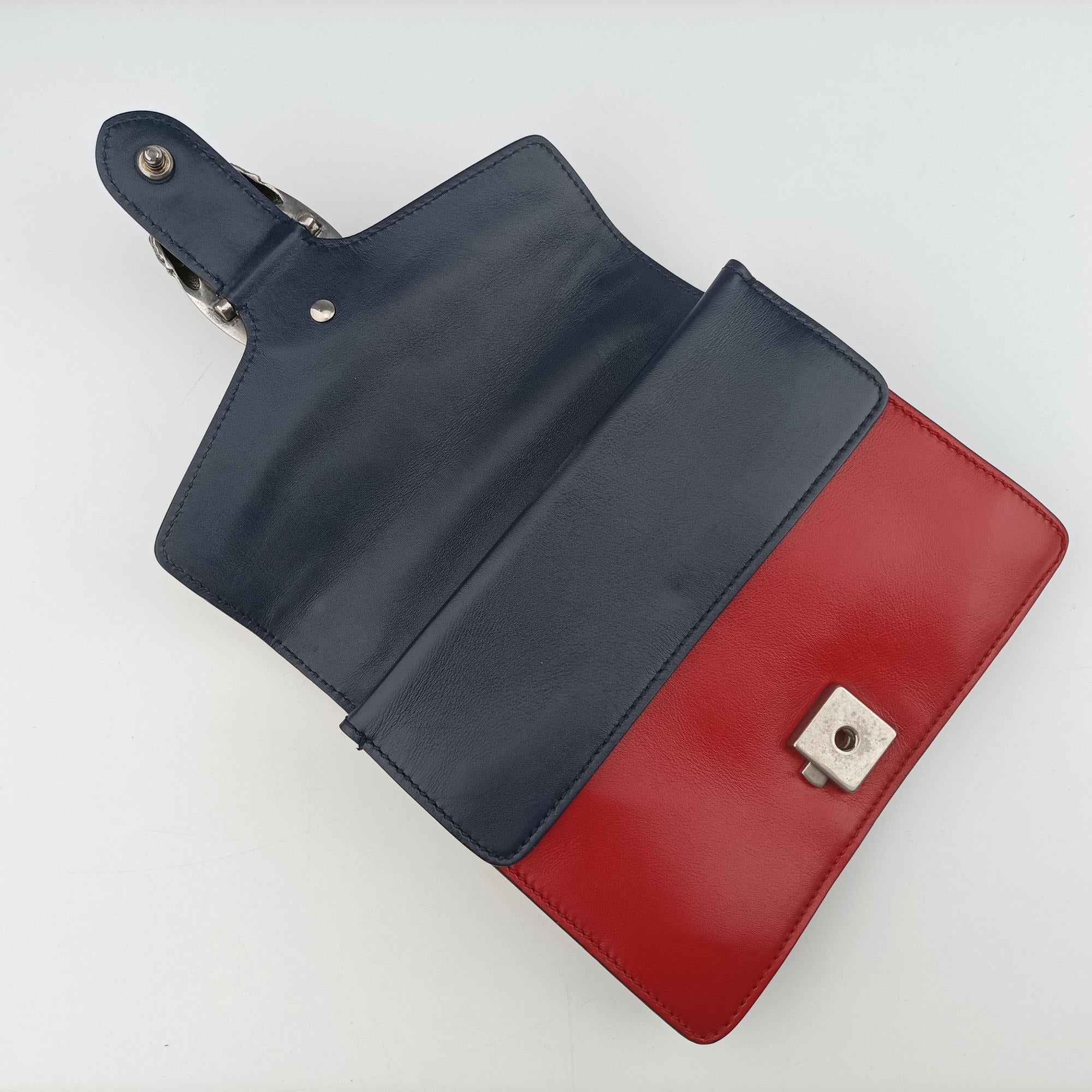 Pre-owned Gucci Dionysus Ivory×Red×Navy Leather 421970 shoulderbag | stylenewstar