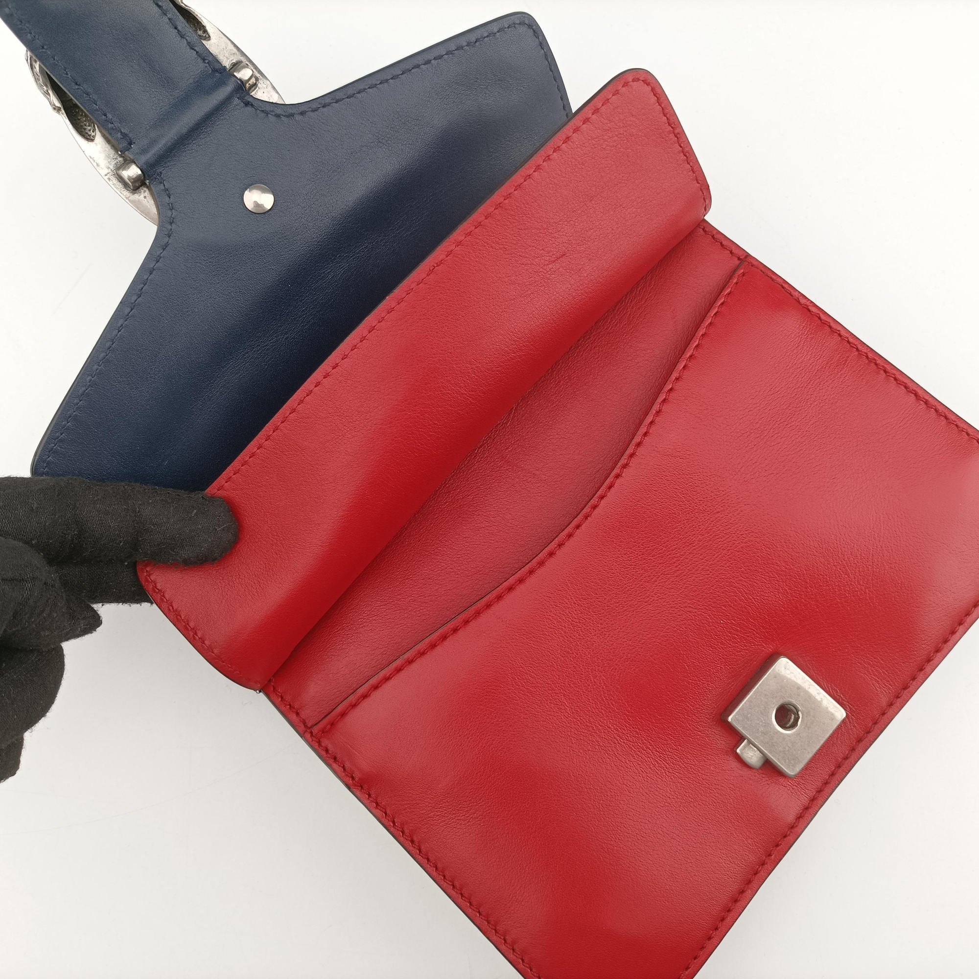 Pre-owned Gucci Dionysus Ivory×Red×Navy Leather 421970 shoulderbag | stylenewstar