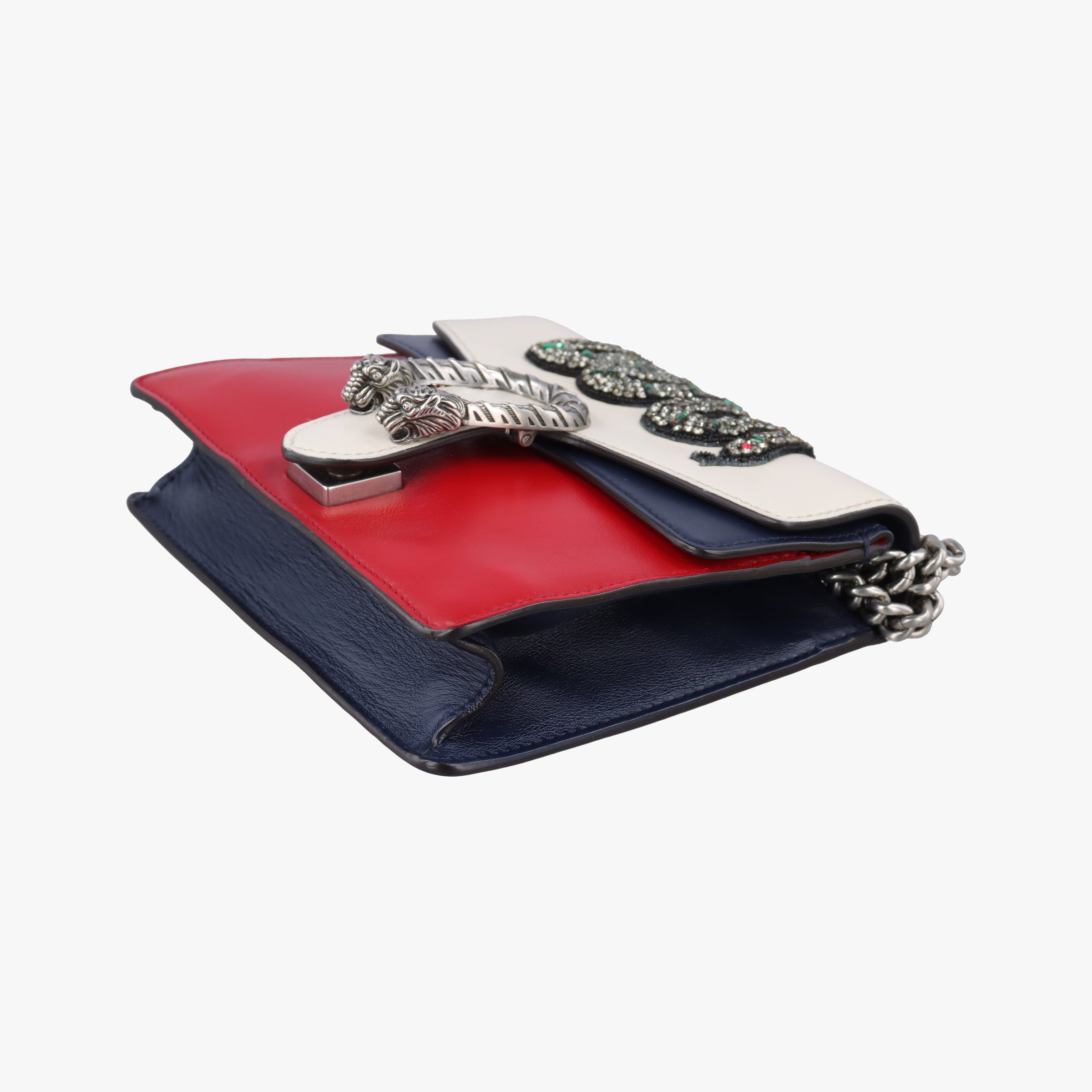Pre-owned Gucci Dionysus Ivory×Red×Navy Leather 421970 shoulderbag | stylenewstar