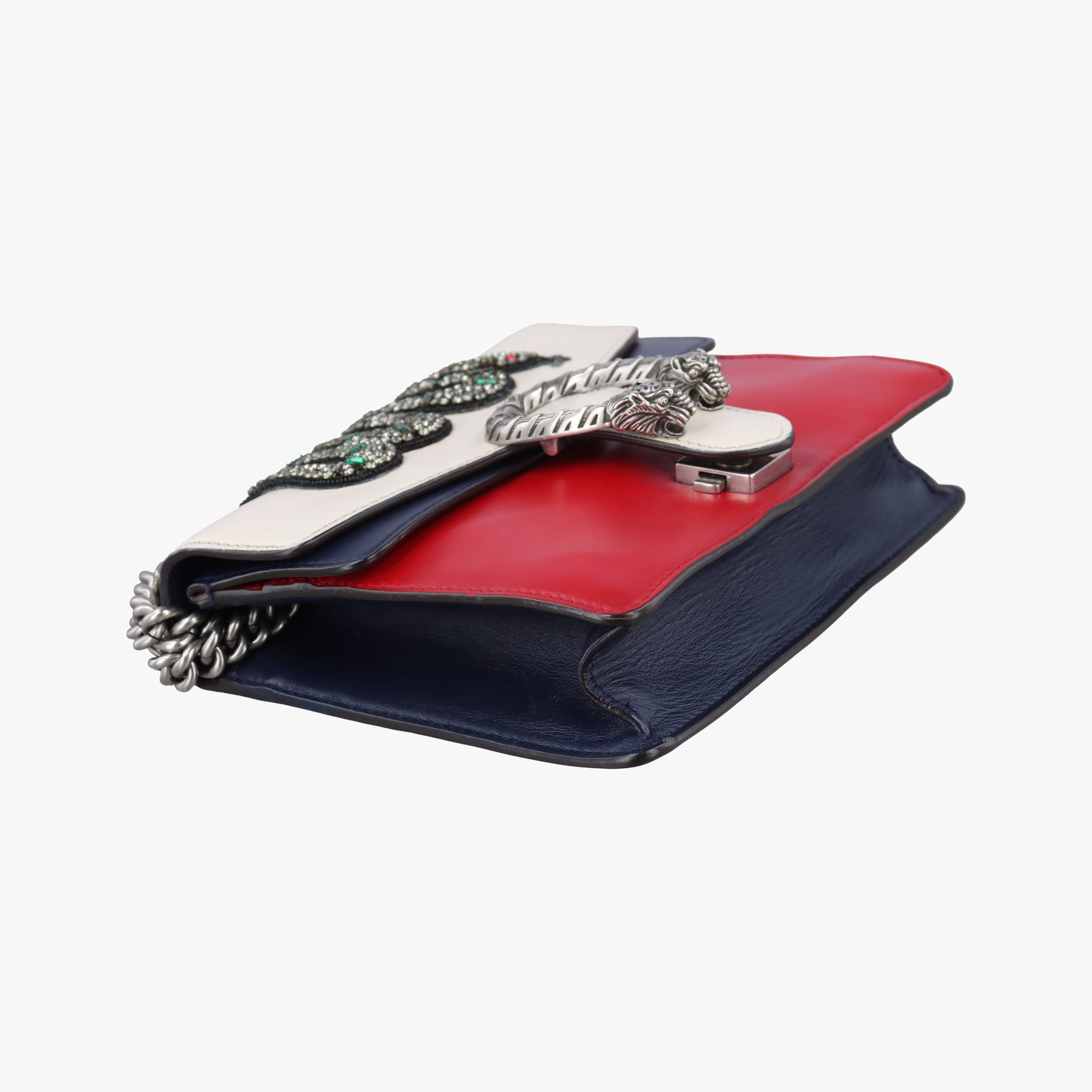 Pre-owned Gucci Dionysus Ivory×Red×Navy Leather 421970 shoulderbag | stylenewstar