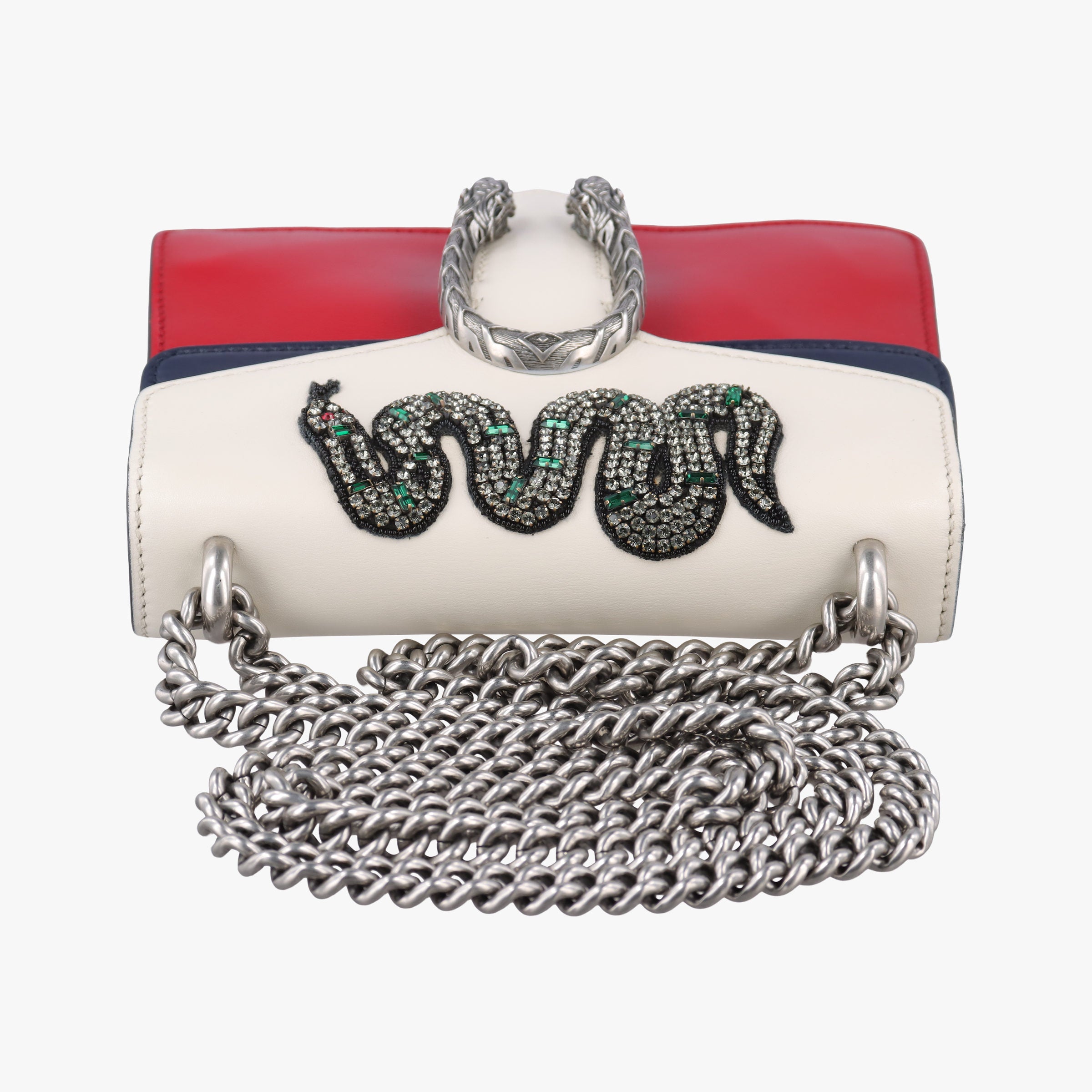 Pre-owned Gucci Dionysus Ivory×Red×Navy Leather 421970 shoulderbag | stylenewstar