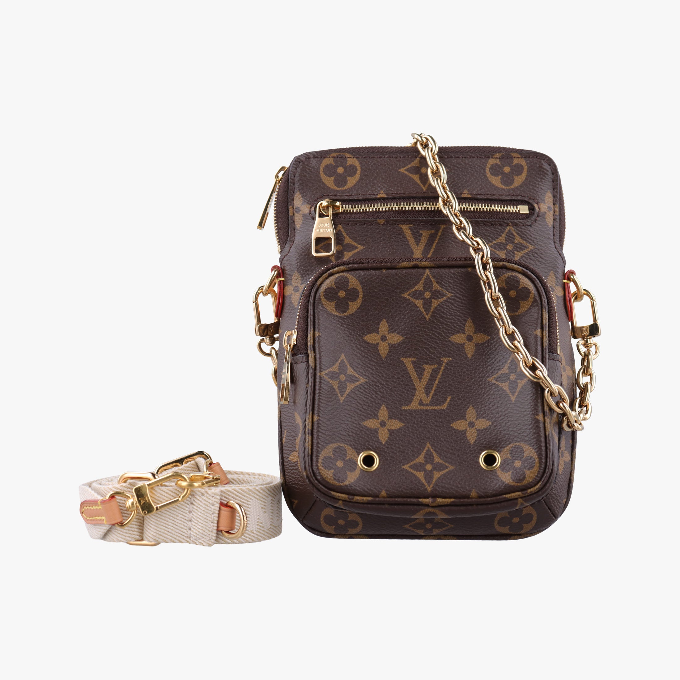 Pre-owned Louis Vuitton Utility Phone Sleeve Brown Monogram Canvas M80746 shoulderbag | stylenewstar
