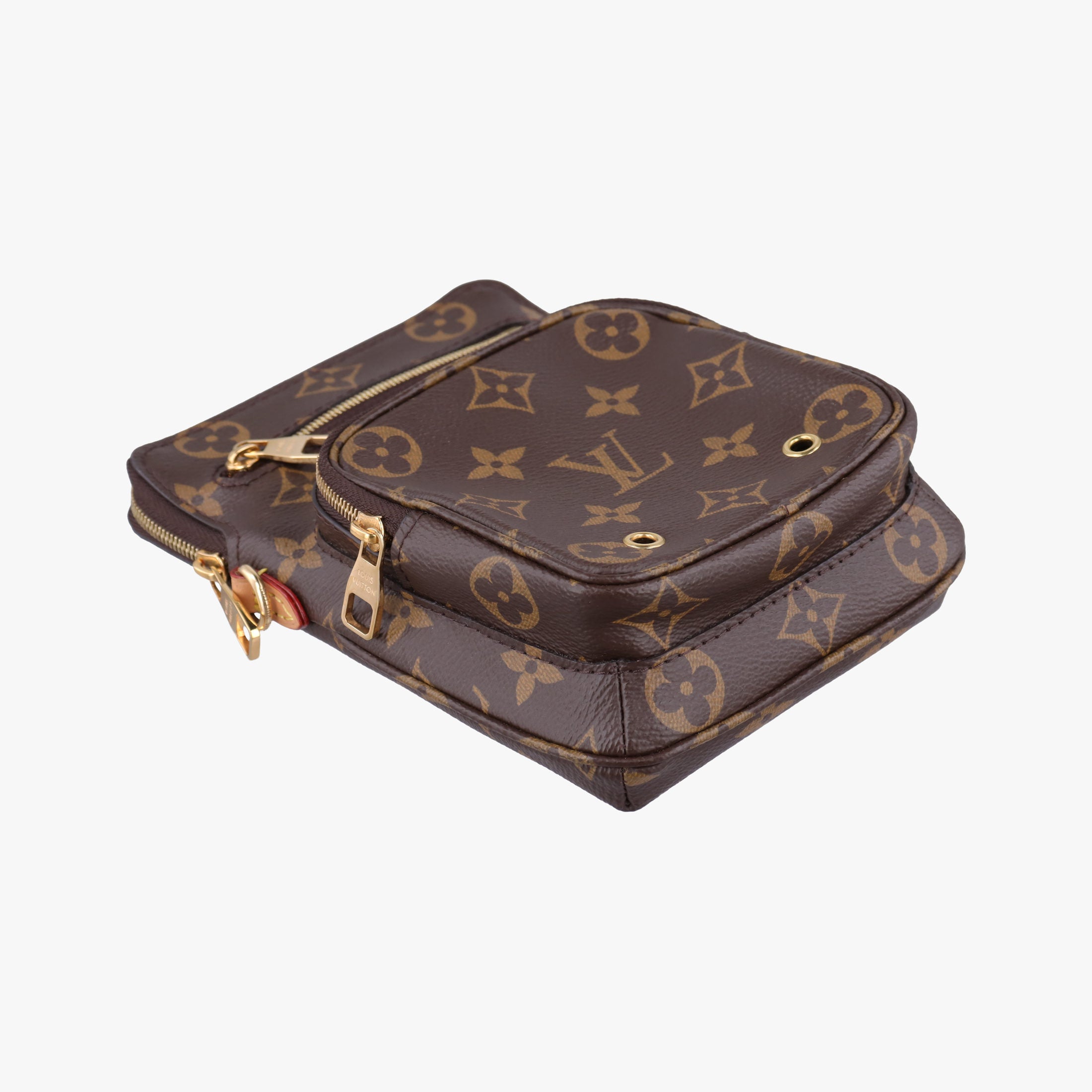 Pre-owned Louis Vuitton Utility Phone Sleeve Brown Monogram Canvas M80746 shoulderbag | stylenewstar