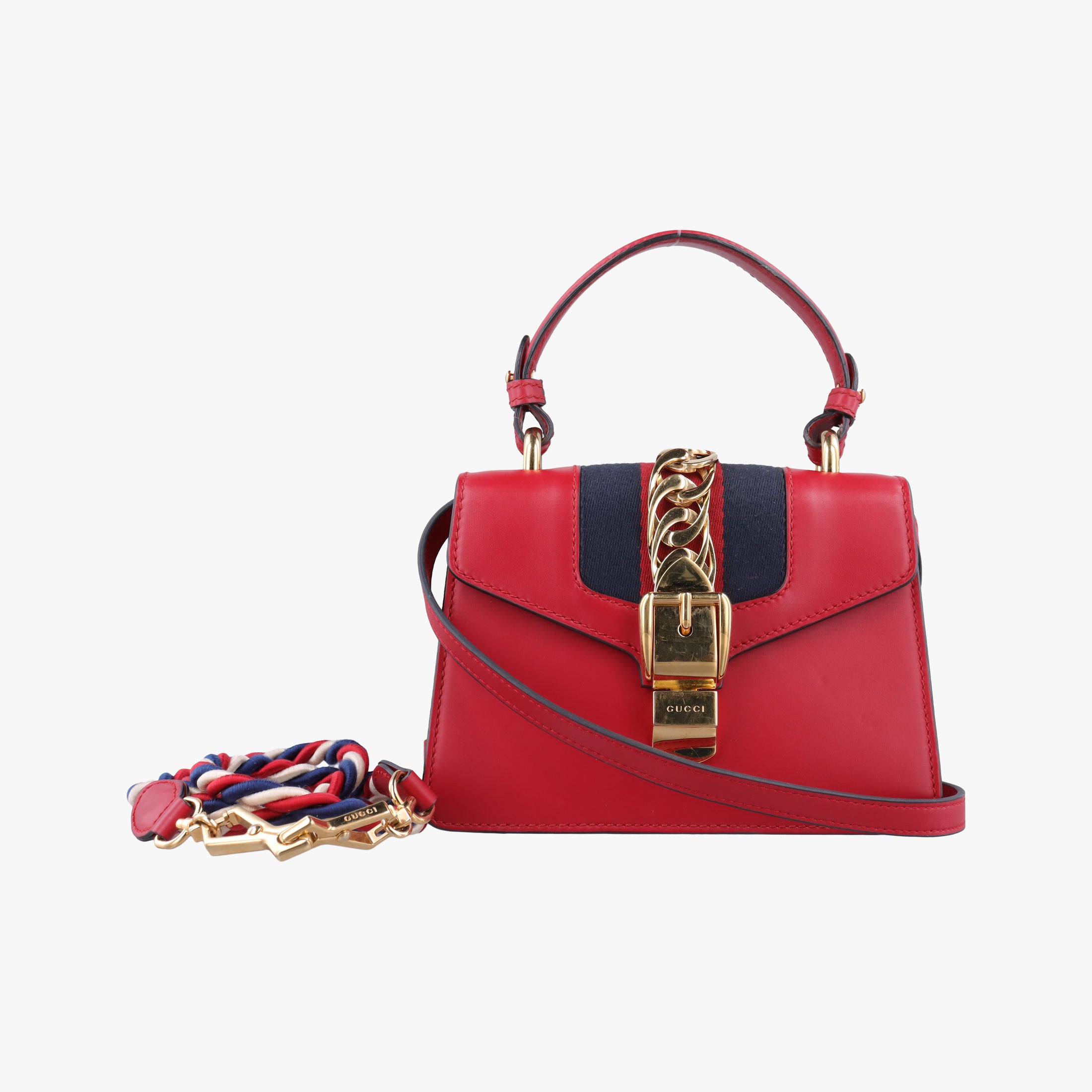 Pre-owned Gucci Sylvie Red Leather 470270 shoulderbag | stylenewstar