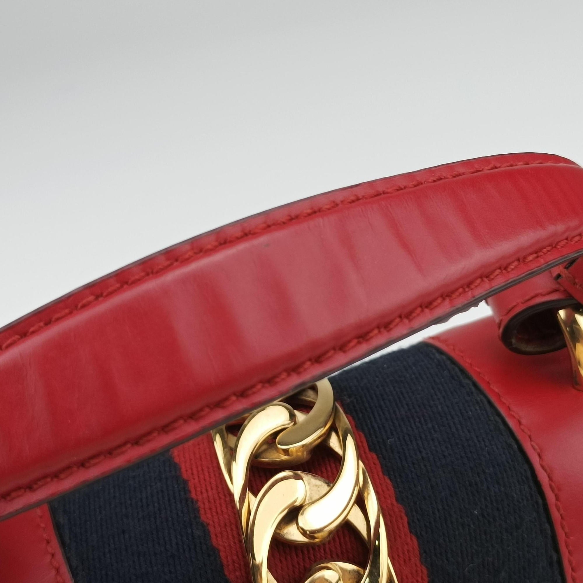 Pre-owned Gucci Sylvie Red Leather 470270 shoulderbag | stylenewstar