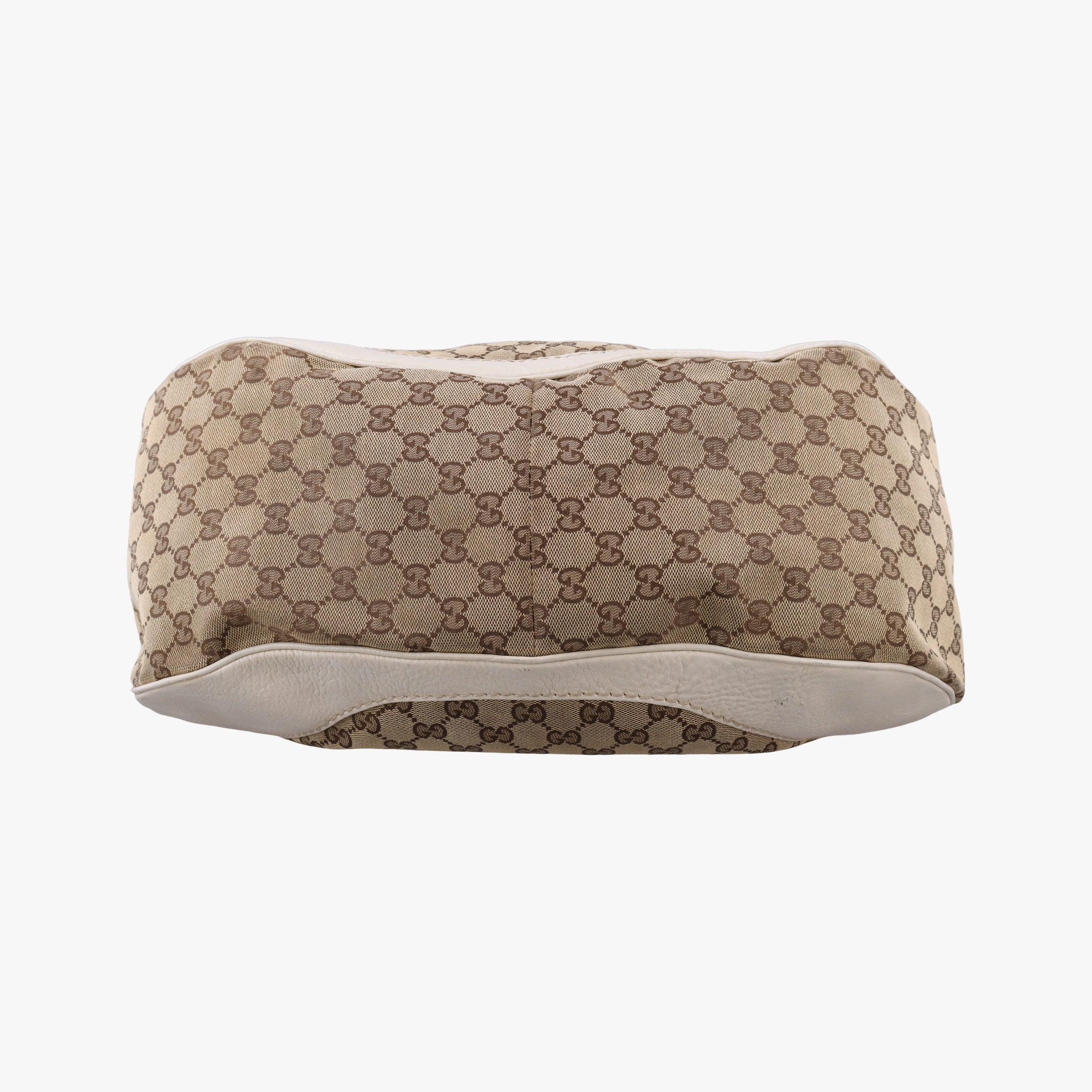 Pre-owned Gucci Charlotte Hobo Brown×White Leather×canvas 203504 handbag | stylenewstar