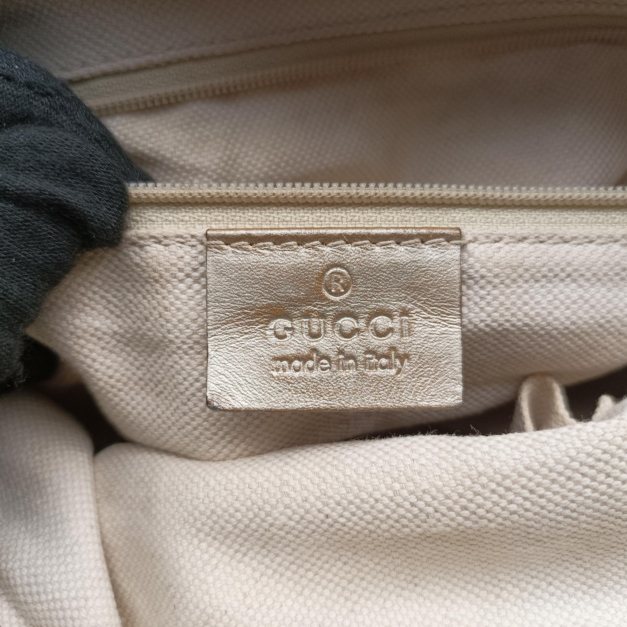 Vintage Gucci Sukey White×Brown Leather×canvas 247902 shoulderbag | stylenewstar