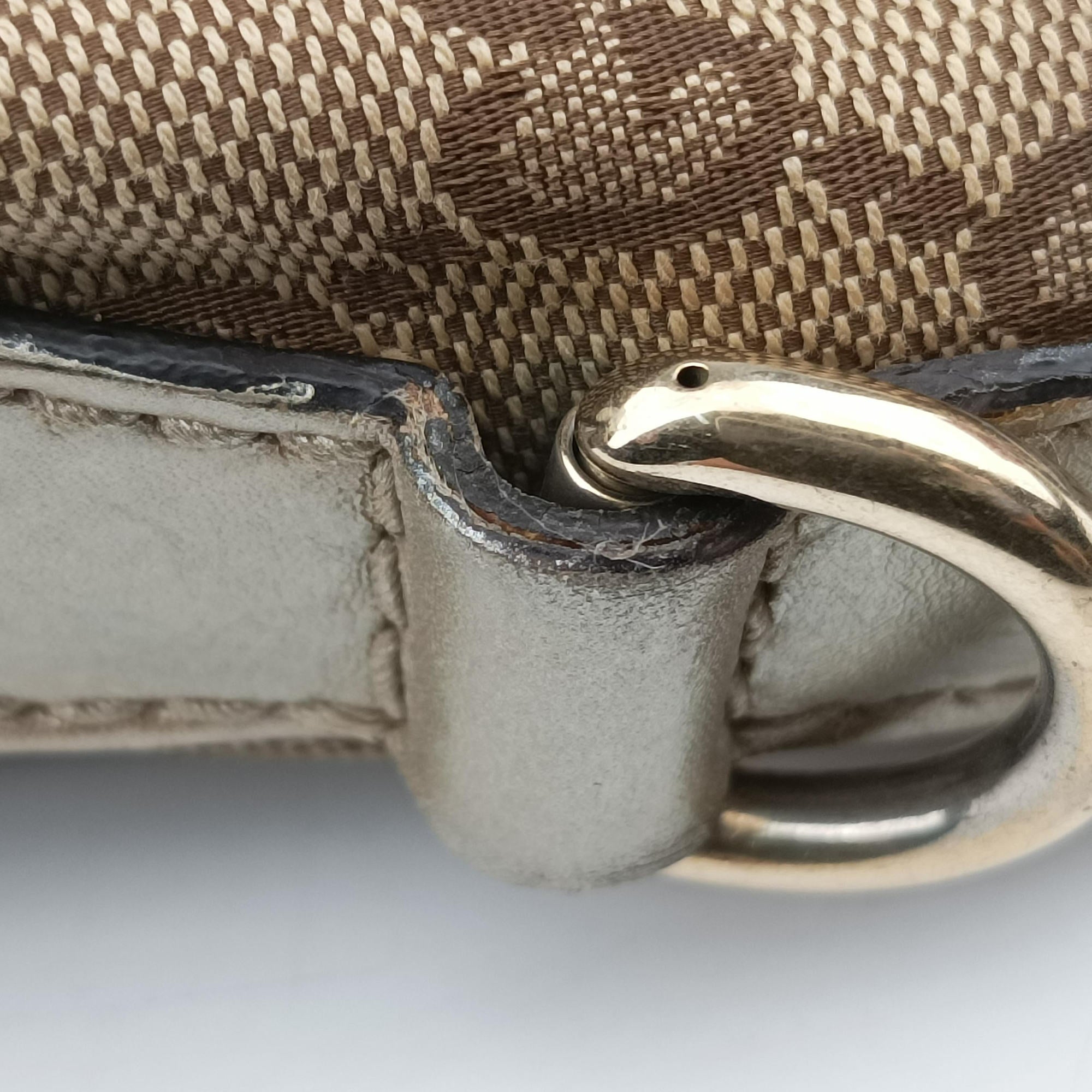 Vintage Gucci Sukey White×Brown Leather×canvas 247902 shoulderbag | stylenewstar