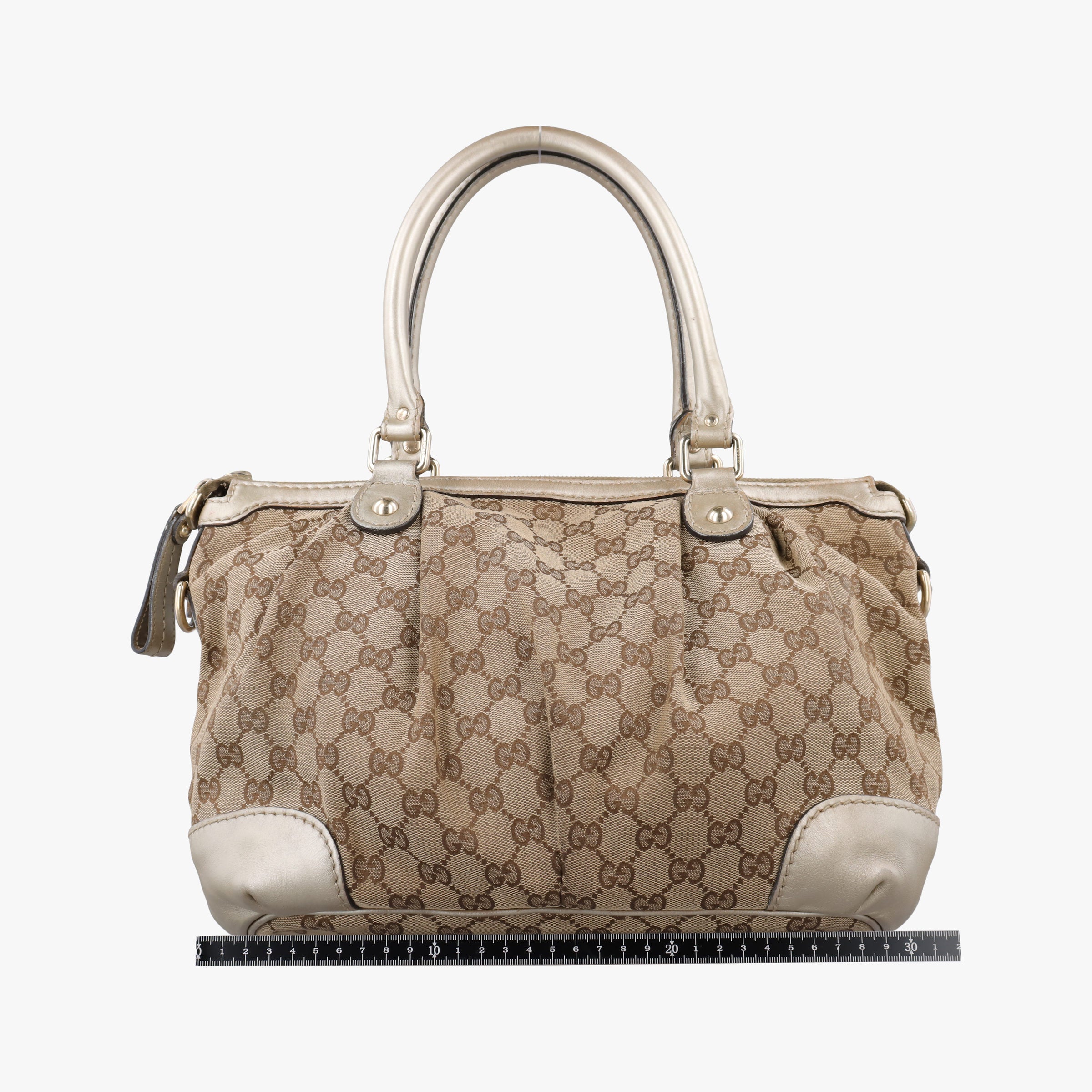 Vintage Gucci Sukey White×Brown Leather×canvas 247902 shoulderbag | stylenewstar
