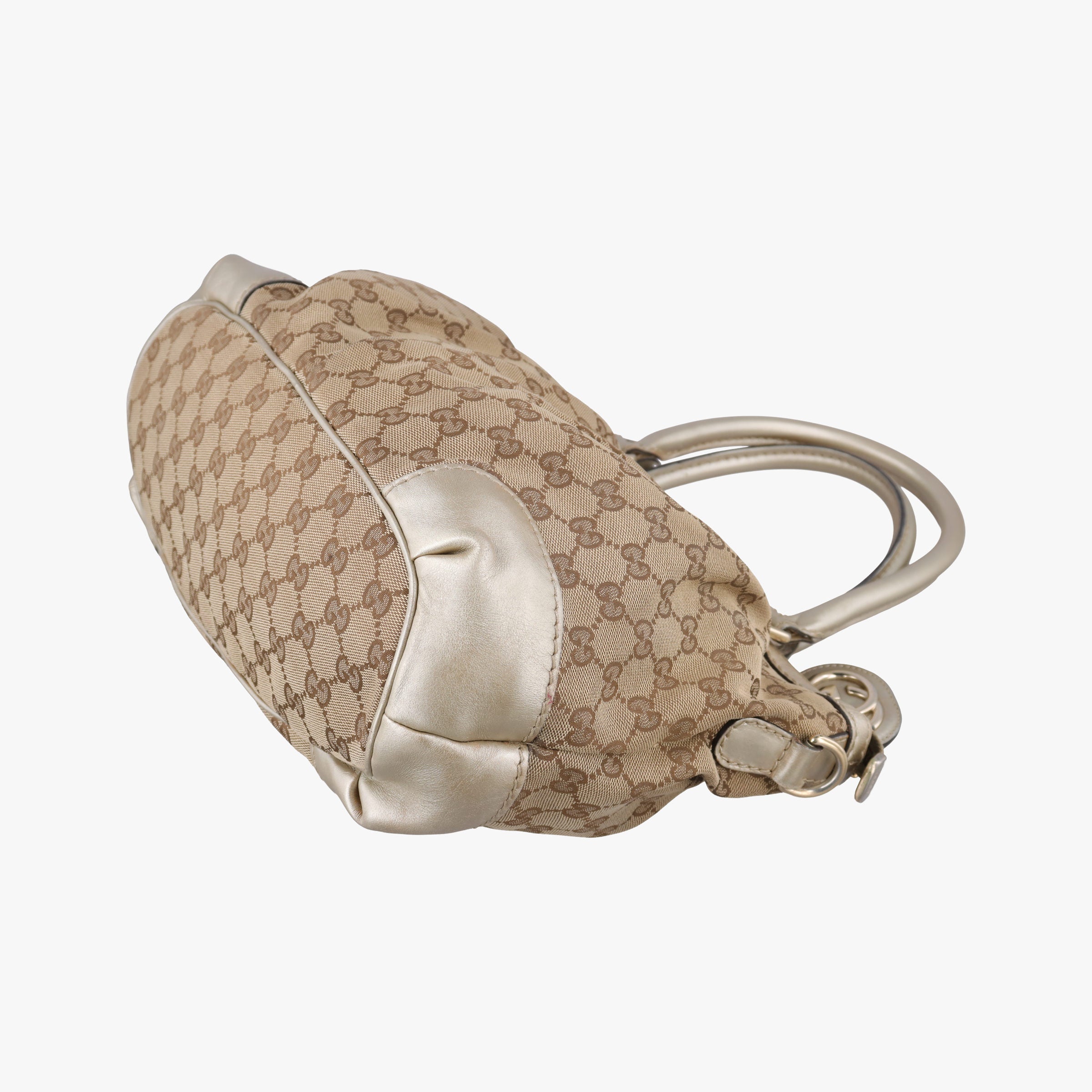 Vintage Gucci Sukey White×Brown Leather×canvas 247902 shoulderbag | stylenewstar