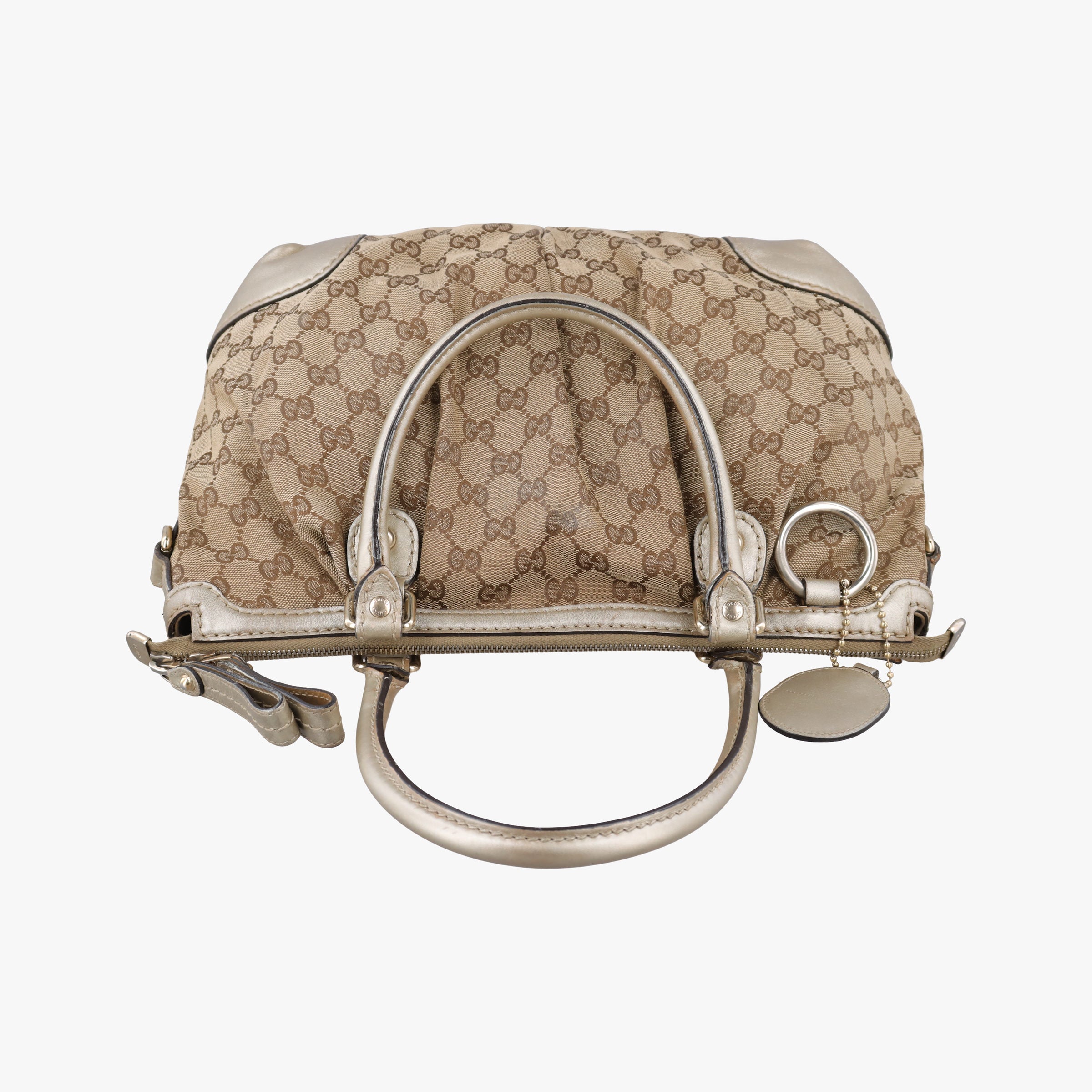 Vintage Gucci Sukey White×Brown Leather×canvas 247902 shoulderbag | stylenewstar